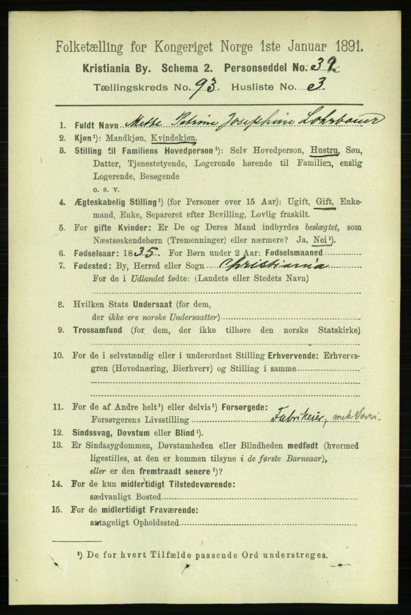 RA, 1891 census for 0301 Kristiania, 1891, p. 45588