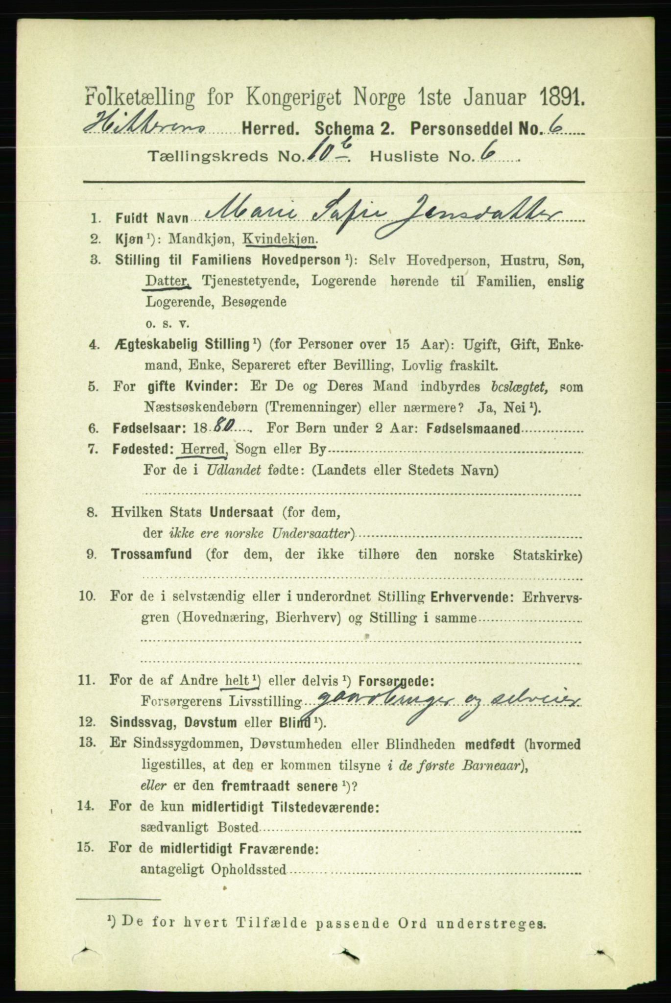 RA, 1891 census for 1617 Hitra, 1891, p. 2368