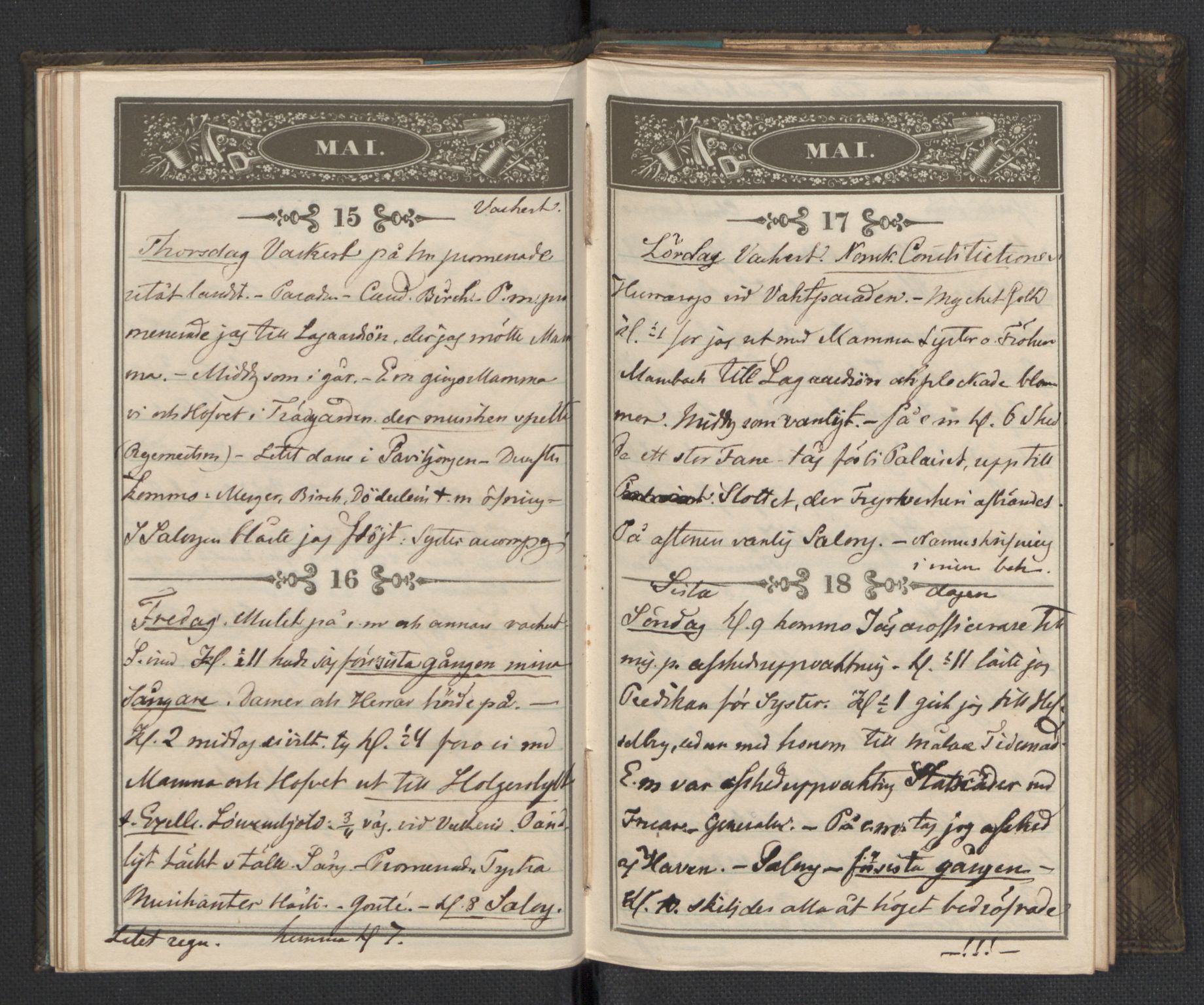 Bernadotte, AV/RA-PA-0318/F/L0001/0002: Privat materiale fra Bernadottefamilien / Dagbok, 1845, p. 42