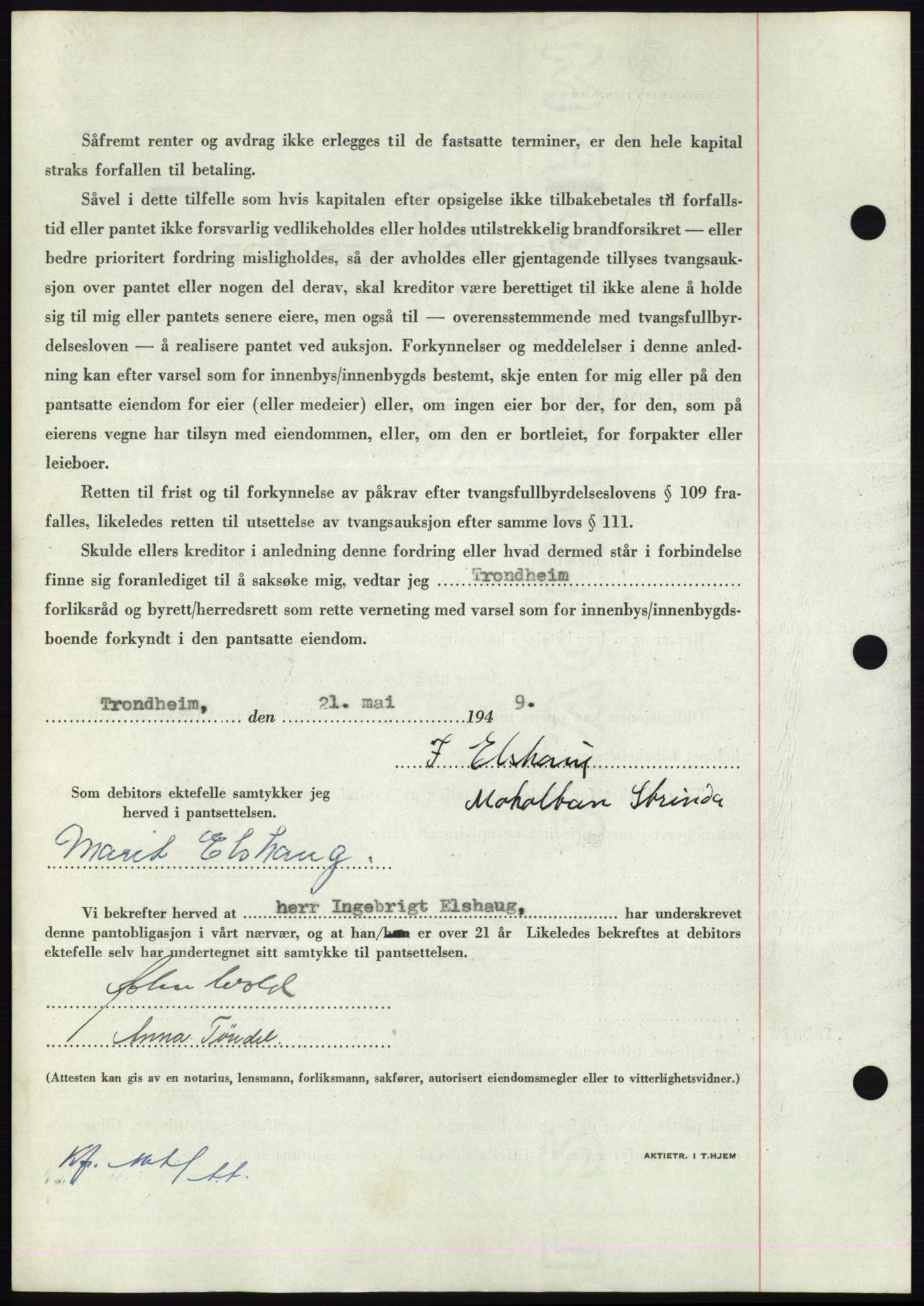 Nordmøre sorenskriveri, AV/SAT-A-4132/1/2/2Ca: Mortgage book no. B101, 1949-1949, Diary no: : 1317/1949