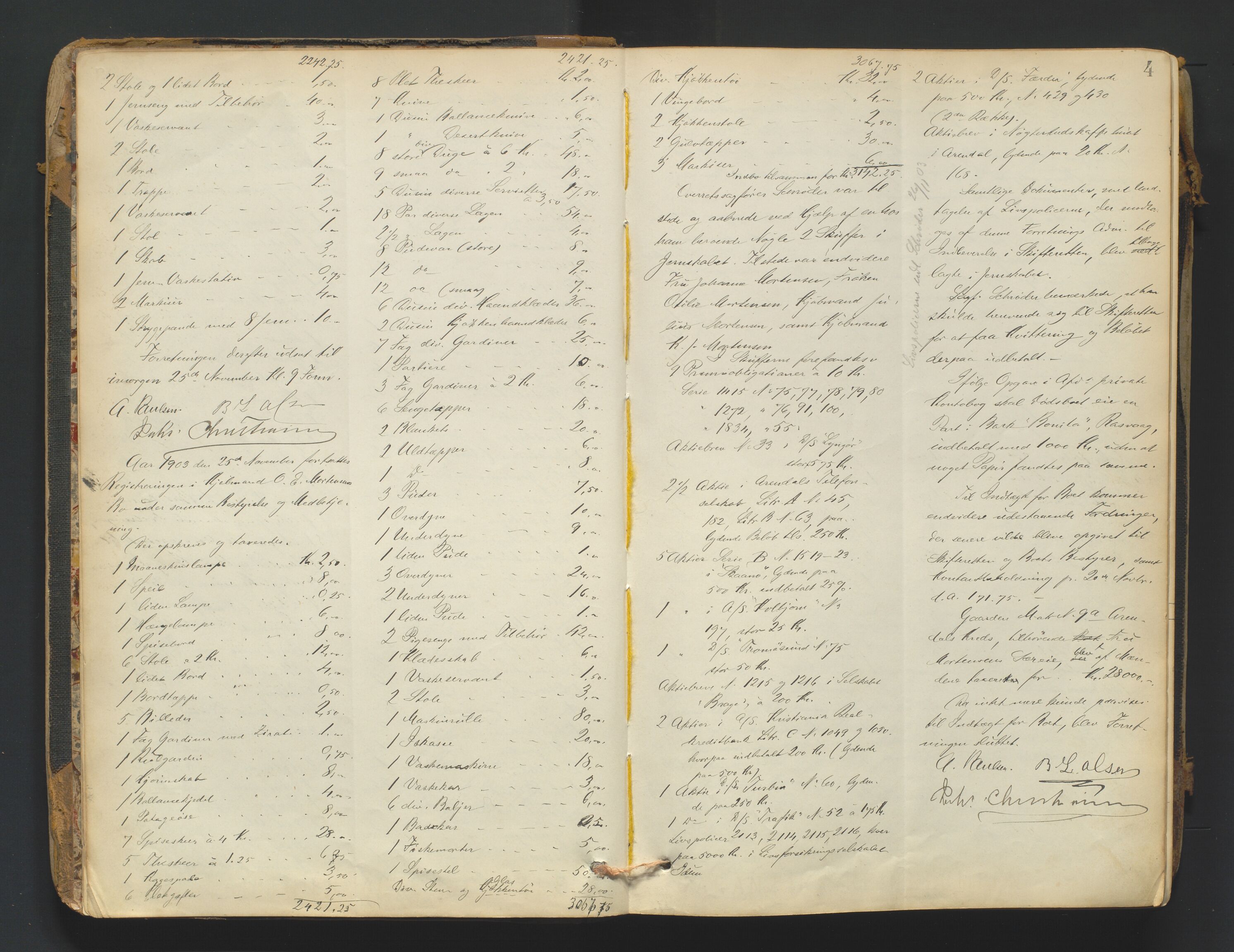 Arendal byfogd, AV/SAK-1222-0001/H/Hc/L0037: Skifteregistreringsprotokoll nr. 35, 1903-1926, p. 3b-4a