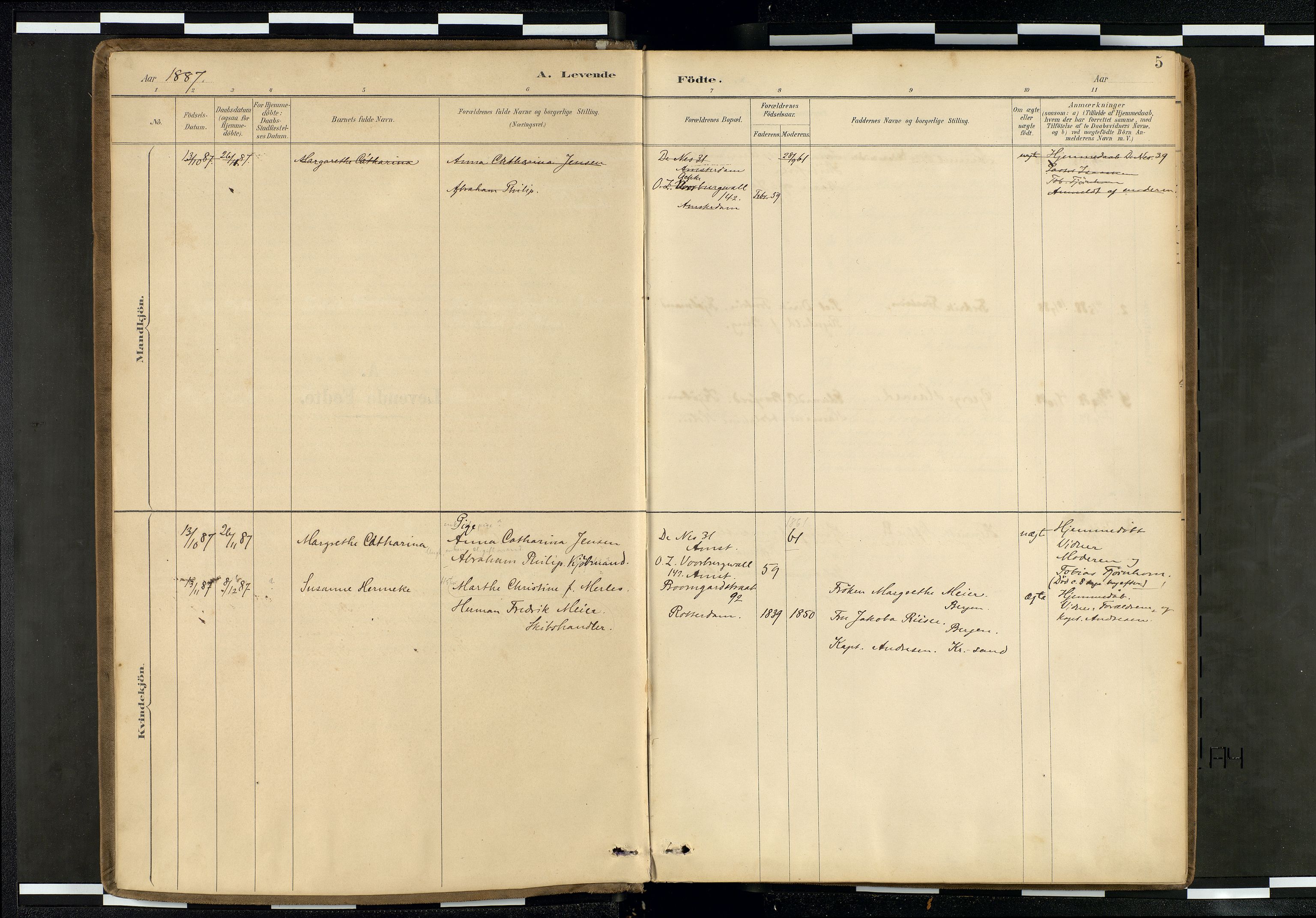 Den norske sjømannsmisjon i utlandet/Hollandske havner (Amsterdam-Rotterdam-Europort), AV/SAB-SAB/PA-0106/H/Ha/Haa/L0002: Parish register (official) no. A 2, 1887-1907, p. 4b-5a