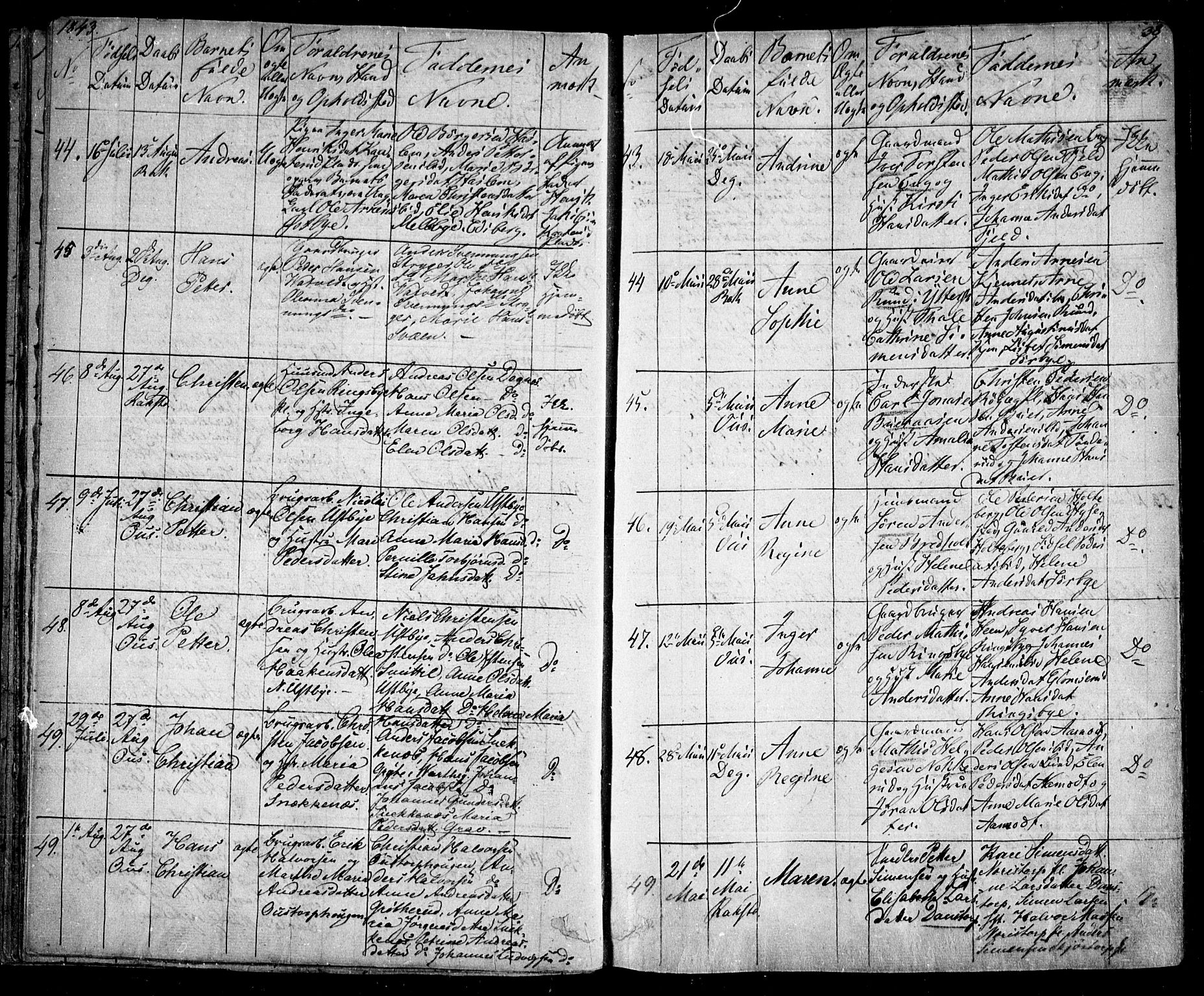 Rakkestad prestekontor Kirkebøker, AV/SAO-A-2008/F/Fa/L0008: Parish register (official) no. I 8, 1842-1849, p. 37-38