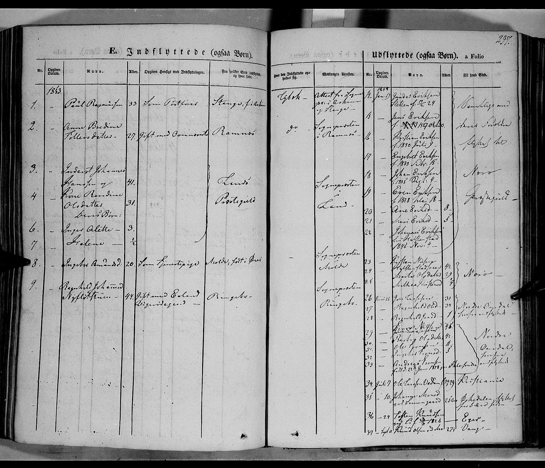 Øyer prestekontor, SAH/PREST-084/H/Ha/Haa/L0005: Parish register (official) no. 5, 1842-1857, p. 297