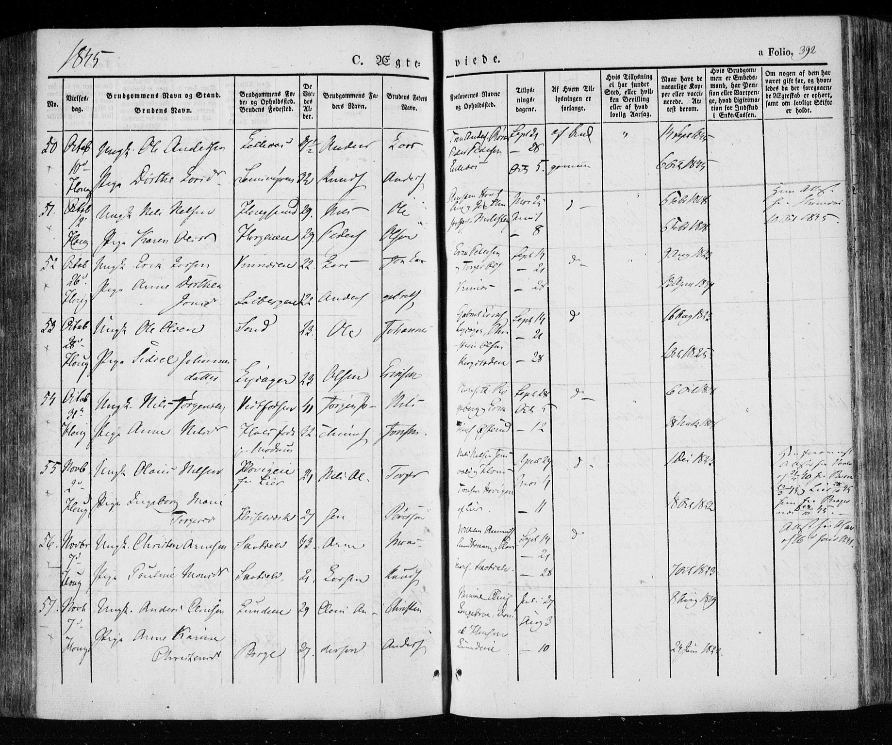 Eiker kirkebøker, AV/SAKO-A-4/F/Fa/L0013a: Parish register (official) no. I 13A, 1832-1845, p. 392