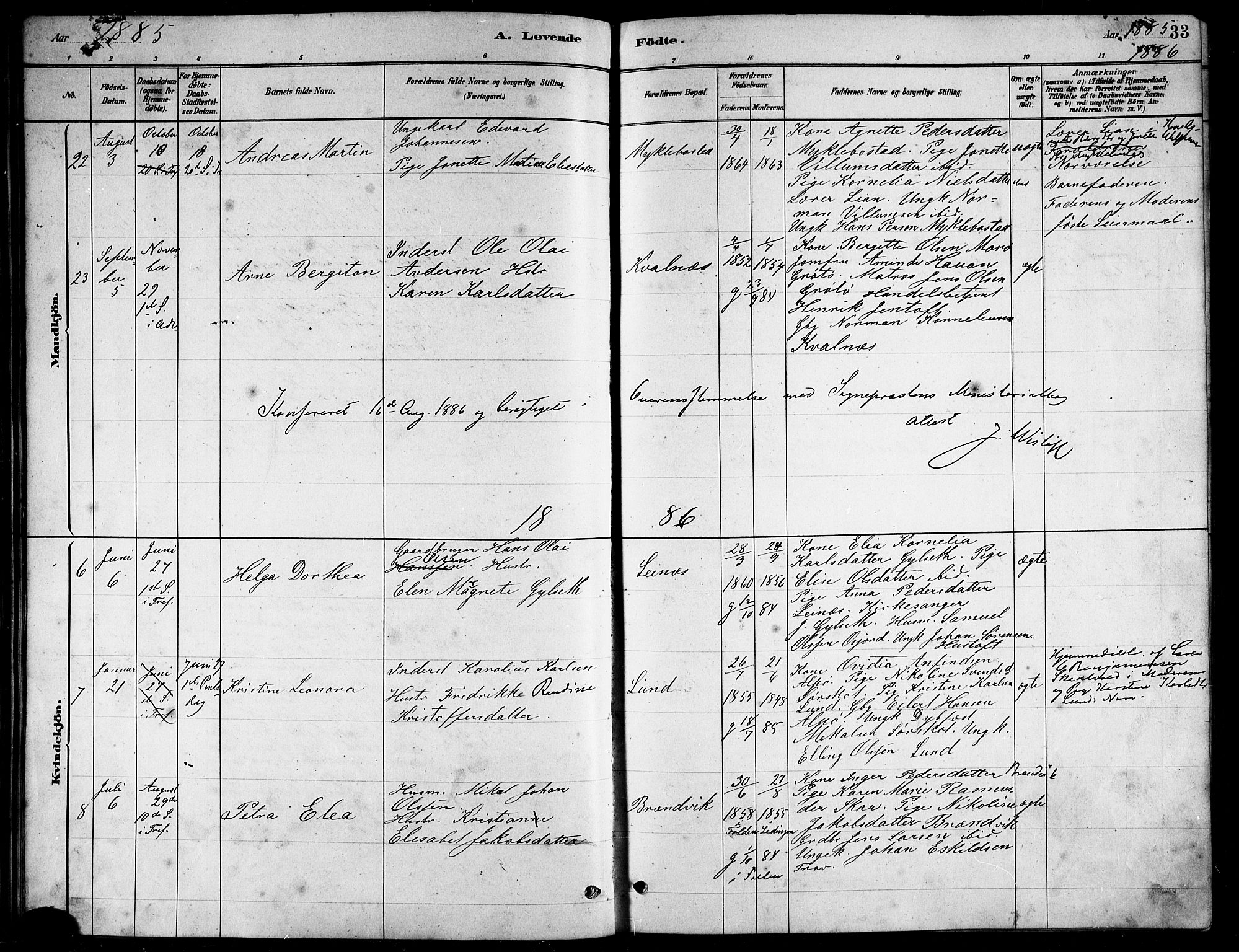 Ministerialprotokoller, klokkerbøker og fødselsregistre - Nordland, AV/SAT-A-1459/857/L0828: Parish register (copy) no. 857C03, 1879-1908, p. 33