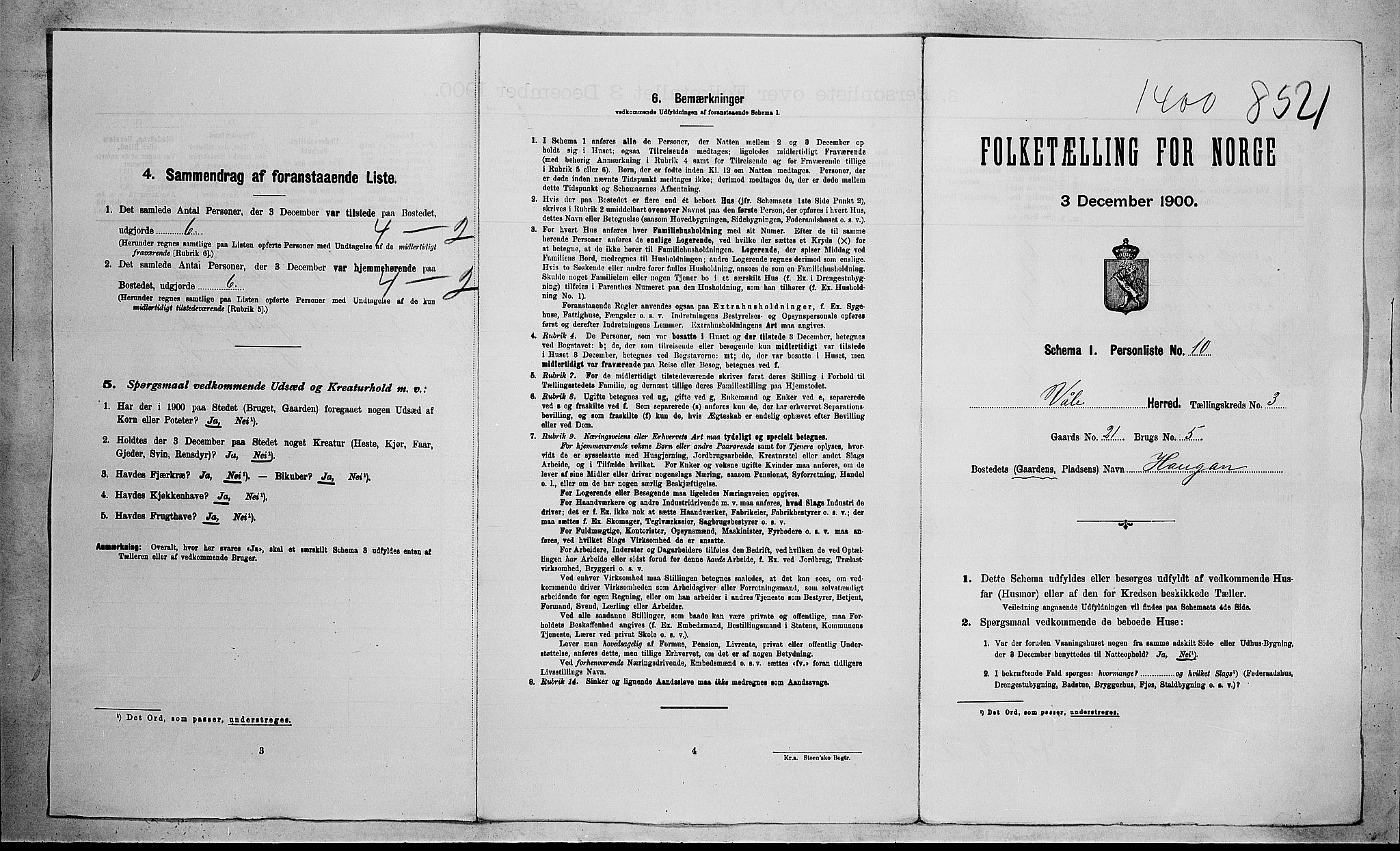 RA, 1900 census for Våle, 1900, p. 38