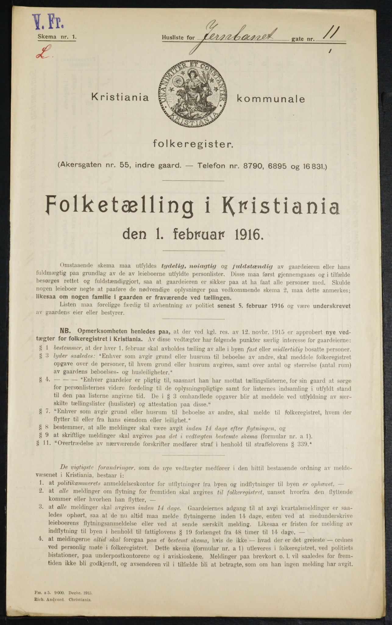 OBA, Municipal Census 1916 for Kristiania, 1916, p. 48046