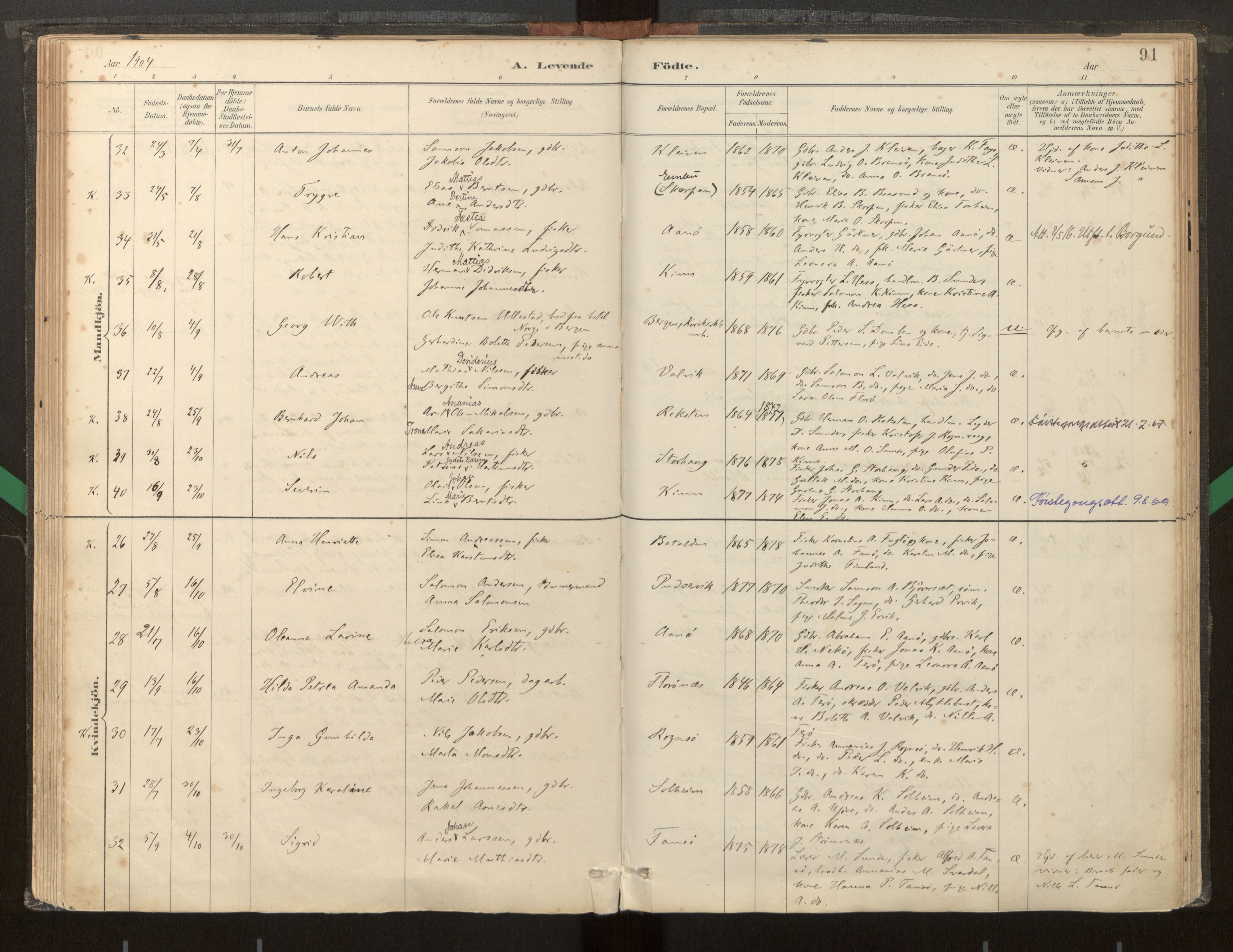 Kinn sokneprestembete, AV/SAB-A-80801/H/Haa/Haab/L0001: Parish register (official) no. B 1, 1886-1921, p. 91