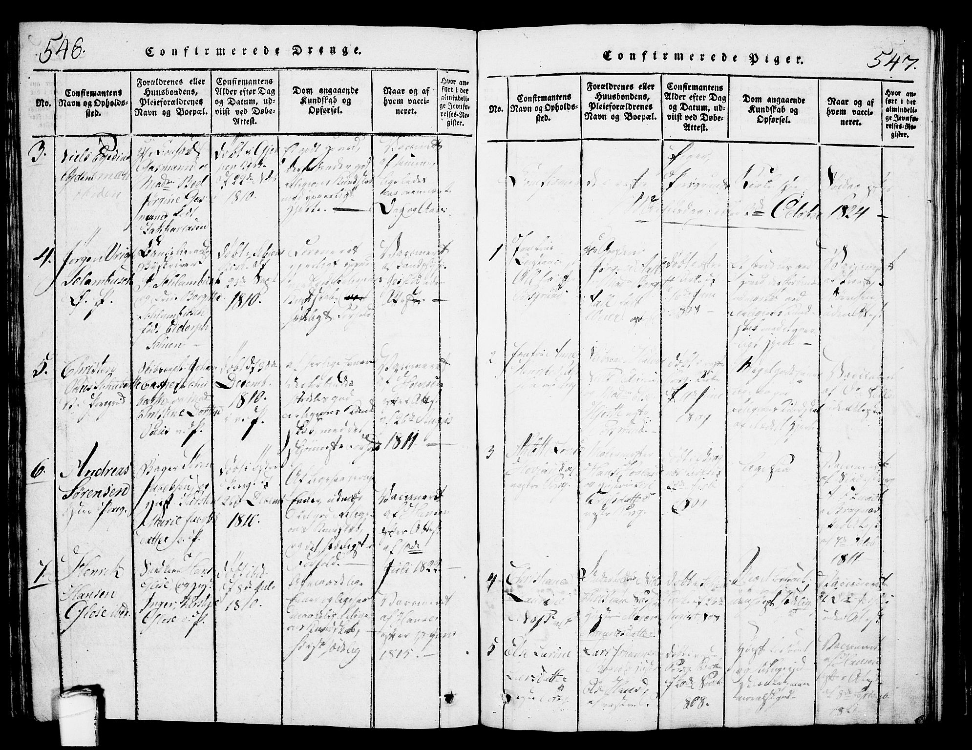 Porsgrunn kirkebøker , SAKO/A-104/G/Gb/L0001: Parish register (copy) no. II 1, 1817-1828, p. 546-547