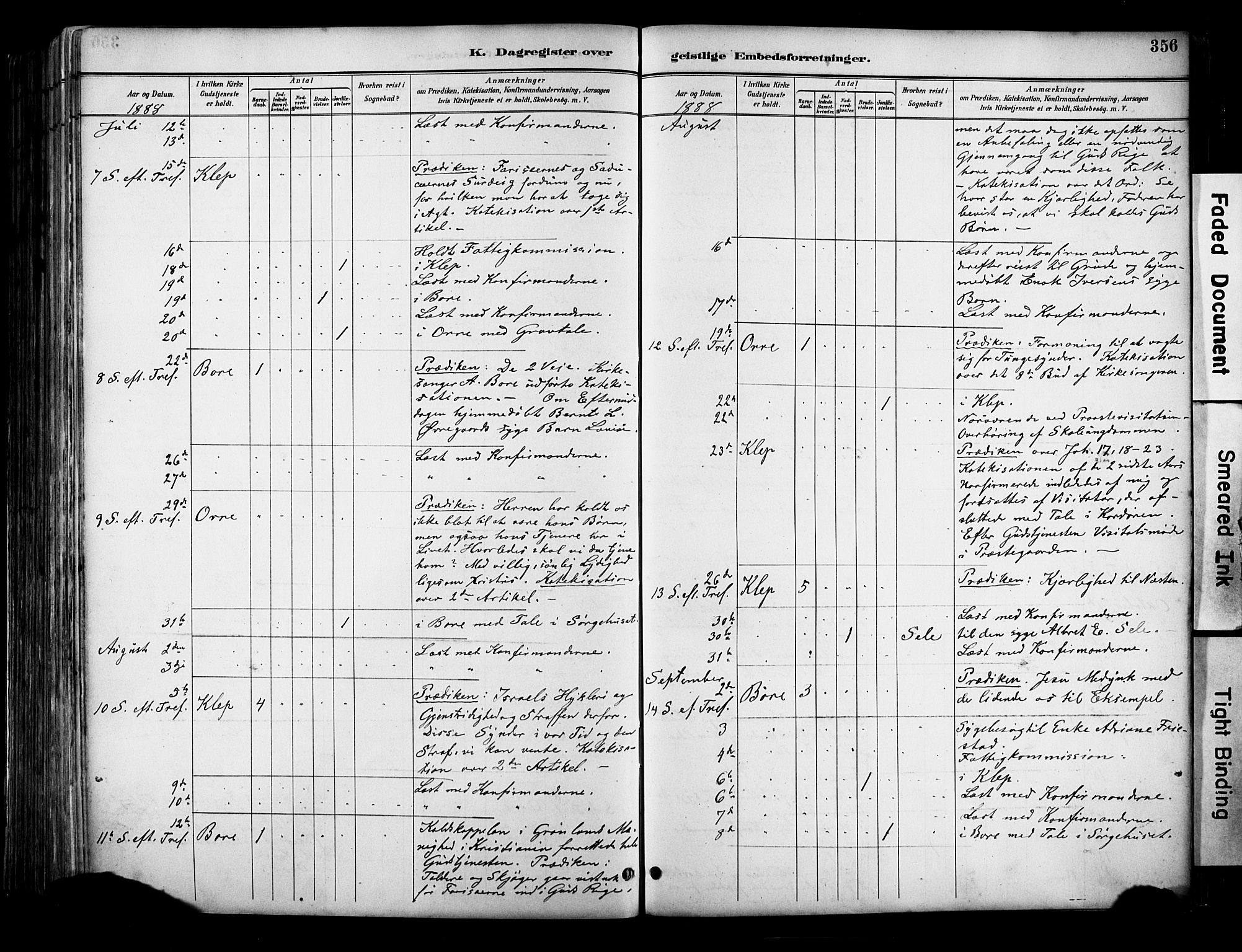 Klepp sokneprestkontor, AV/SAST-A-101803/001/3/30BA/L0009: Parish register (official) no. A 7, 1886-1915, p. 356