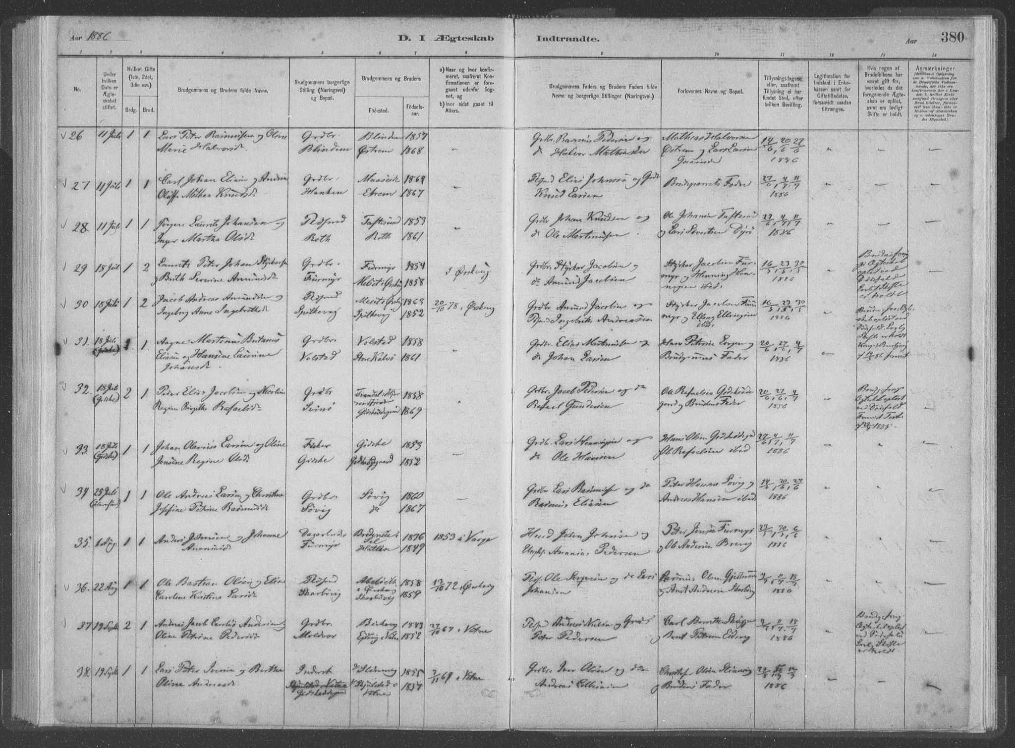 Ministerialprotokoller, klokkerbøker og fødselsregistre - Møre og Romsdal, SAT/A-1454/528/L0402: Parish register (official) no. 528A12II, 1880-1903, p. 380