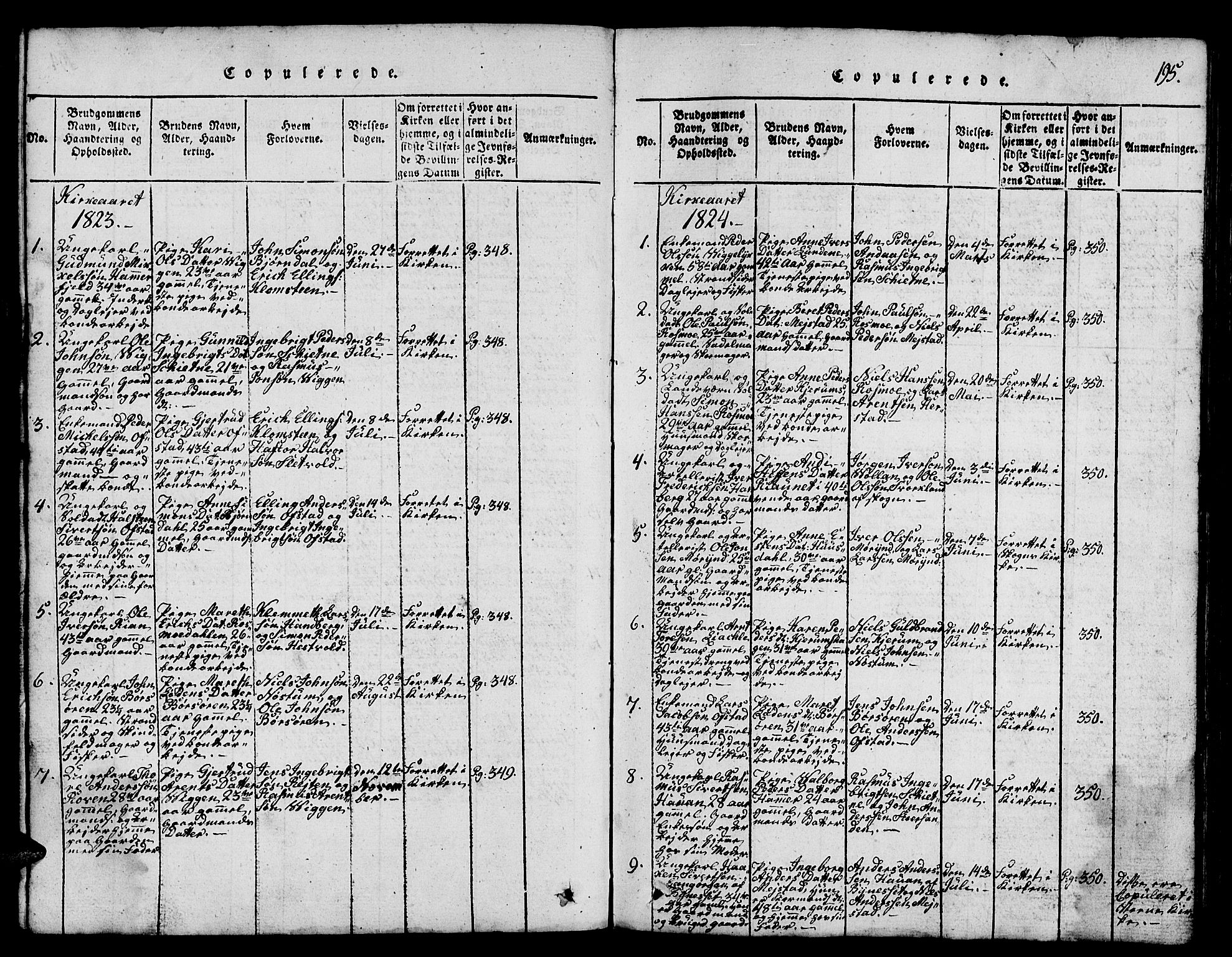 Ministerialprotokoller, klokkerbøker og fødselsregistre - Sør-Trøndelag, SAT/A-1456/665/L0776: Parish register (copy) no. 665C01, 1817-1837, p. 195