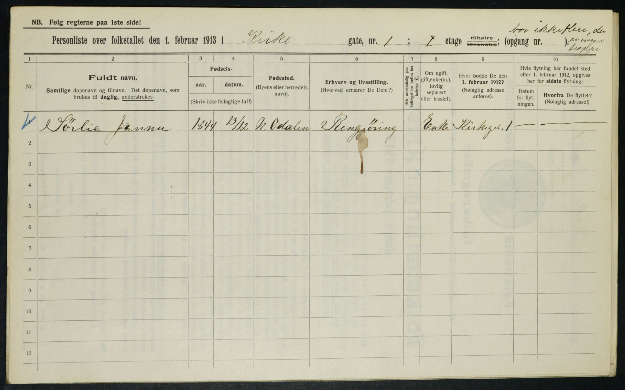 OBA, Municipal Census 1913 for Kristiania, 1913, p. 49481