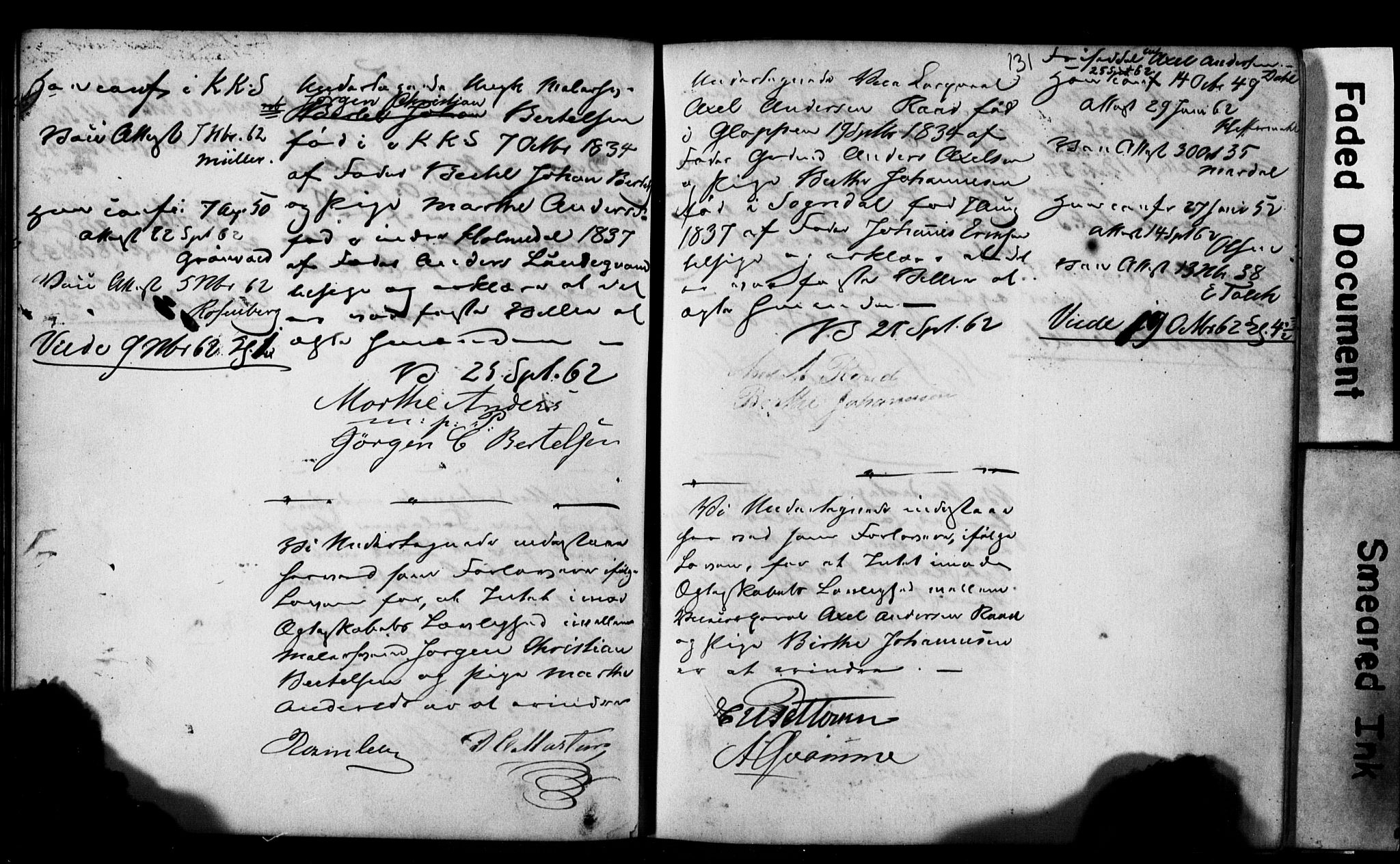 Korskirken sokneprestembete, AV/SAB-A-76101: Best man's statements no. II.5.2, 1859-1865, p. 131