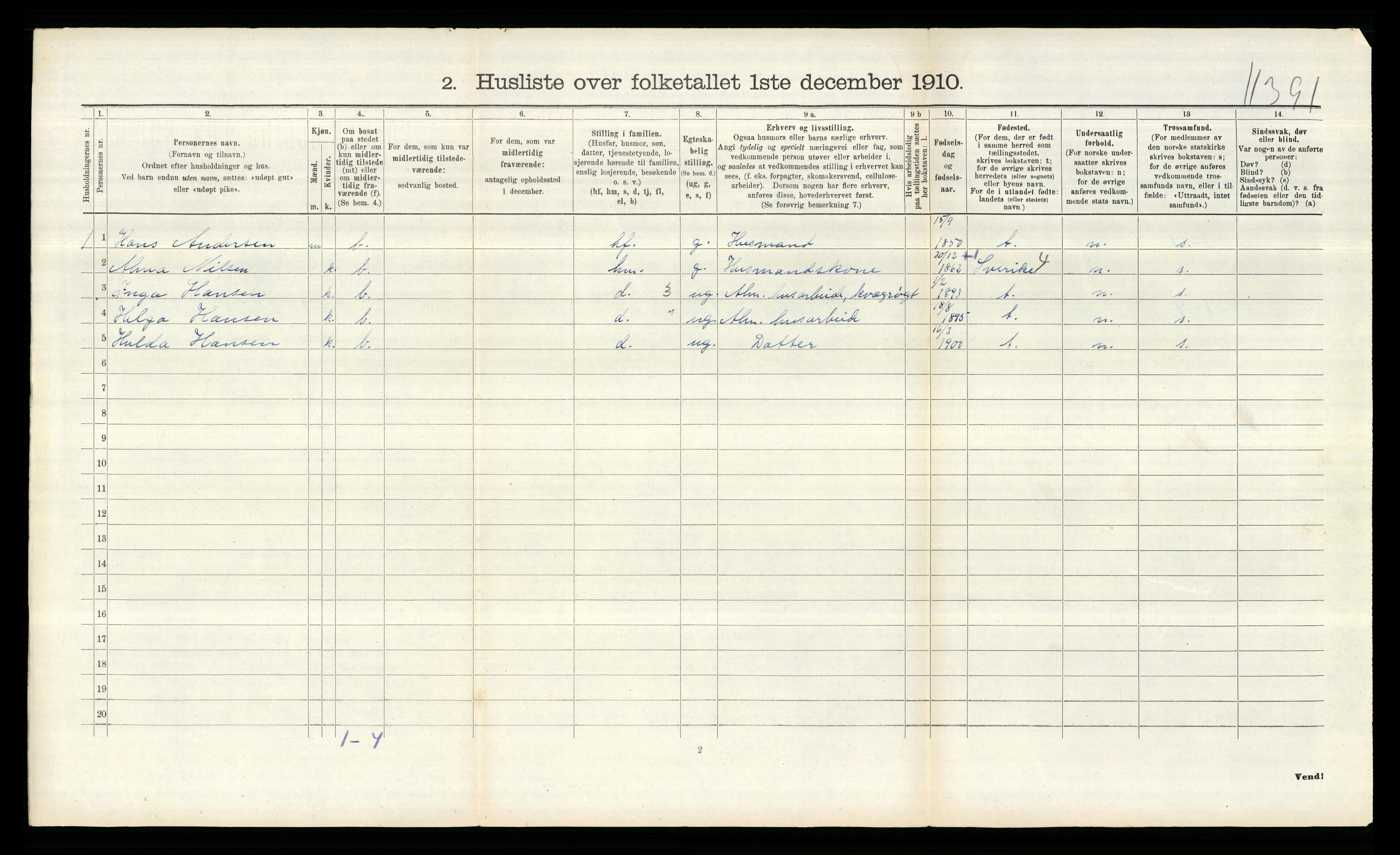 RA, 1910 census for Aremark, 1910, p. 294