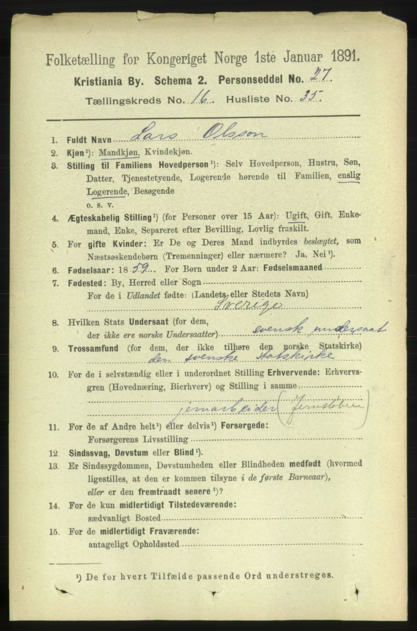 RA, 1891 census for 0301 Kristiania, 1891, p. 7971