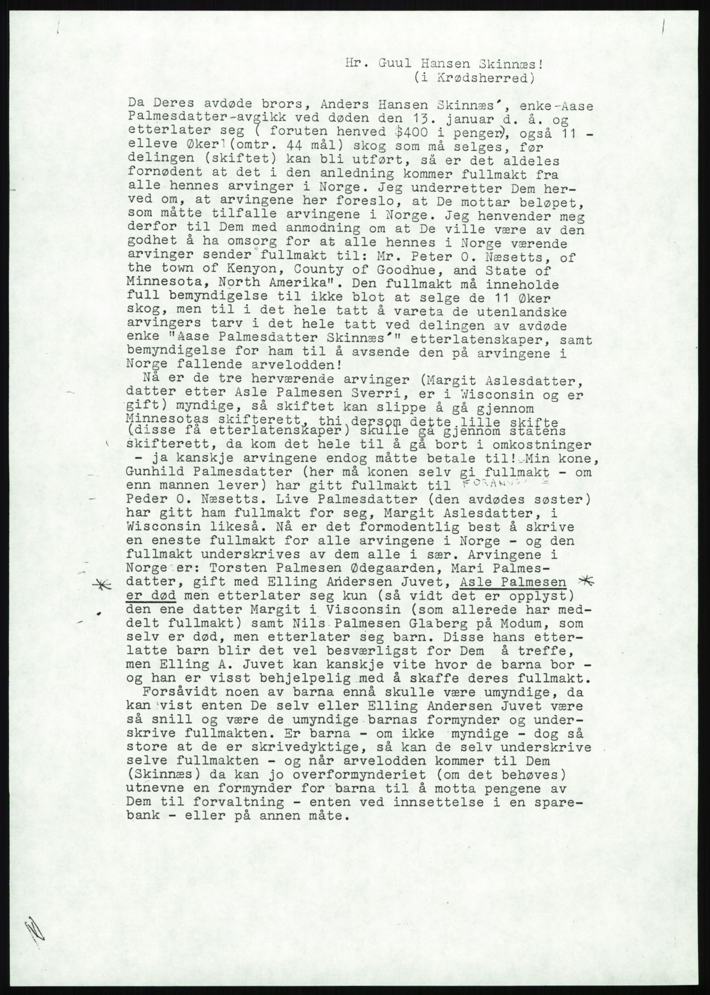 Samlinger til kildeutgivelse, Amerikabrevene, AV/RA-EA-4057/F/L0020: Innlån fra Buskerud: Lerfaldet - Lågdalsmuseet, 1838-1914, p. 9