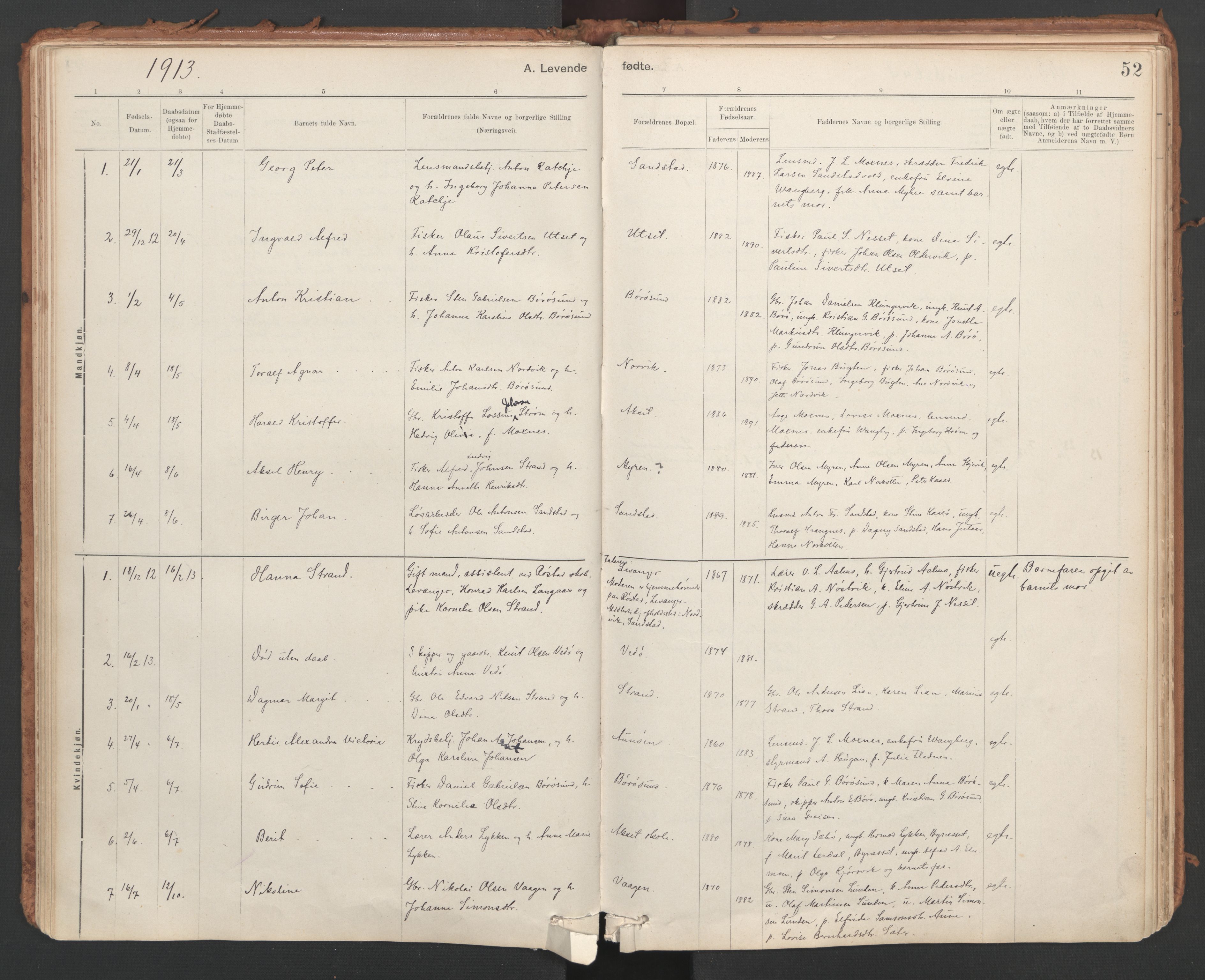Ministerialprotokoller, klokkerbøker og fødselsregistre - Sør-Trøndelag, SAT/A-1456/639/L0572: Parish register (official) no. 639A01, 1890-1920, p. 52