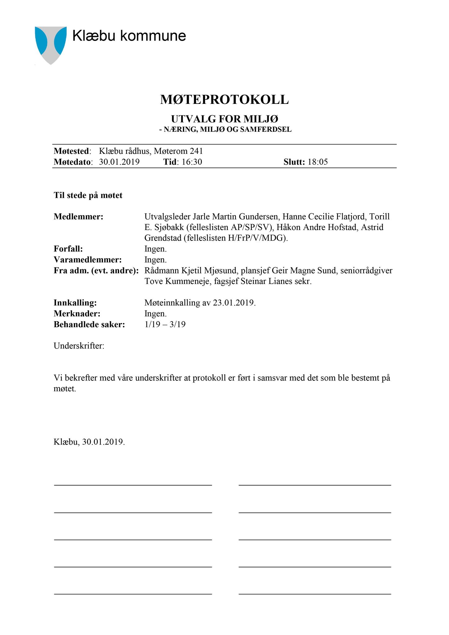 Klæbu Kommune, TRKO/KK/06-UM/L006: Utvalg for miljø - Møtedokumenter 2019, 2019, p. 16
