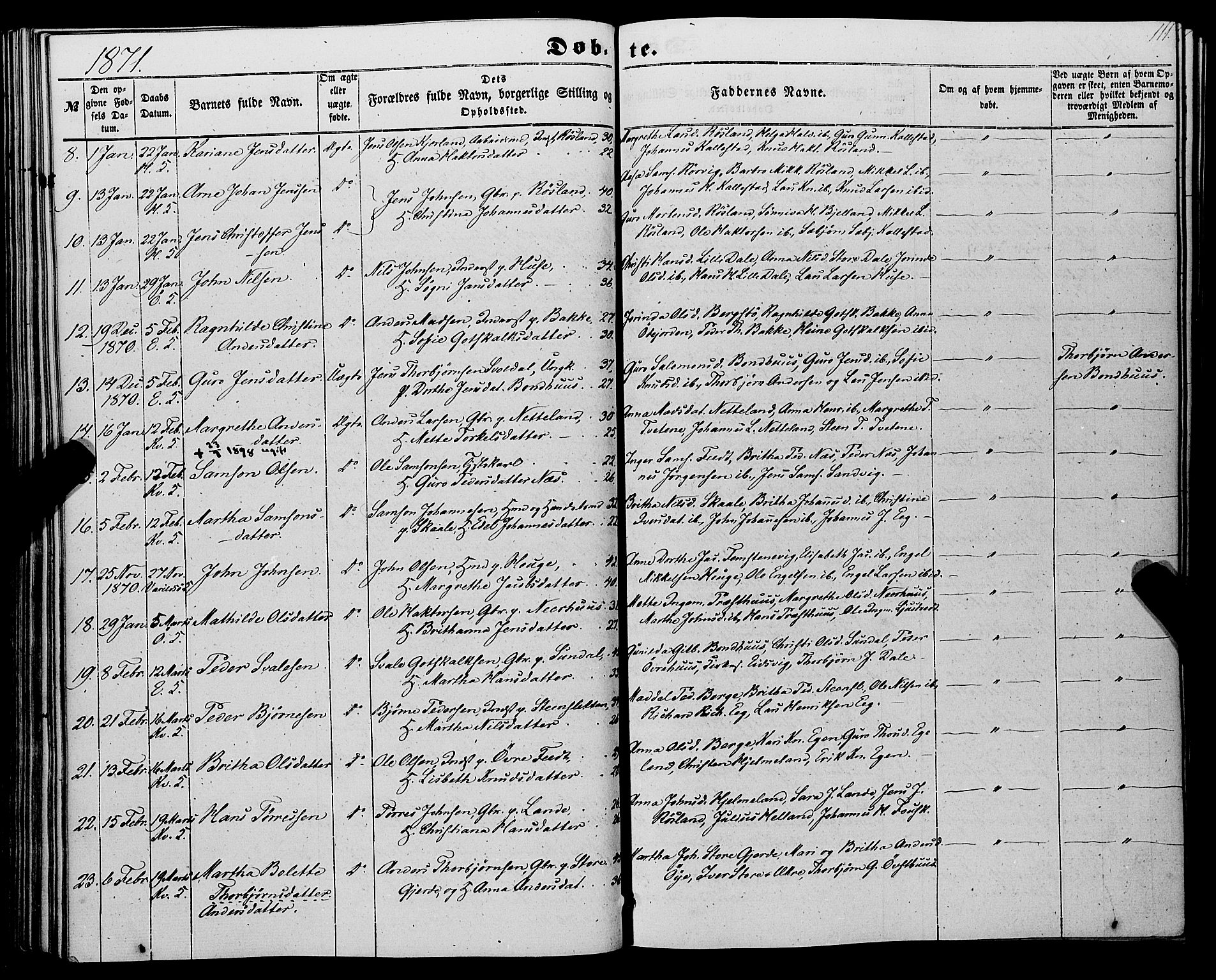 Kvinnherad sokneprestembete, SAB/A-76401/H/Haa: Parish register (official) no. A 8, 1854-1872, p. 111