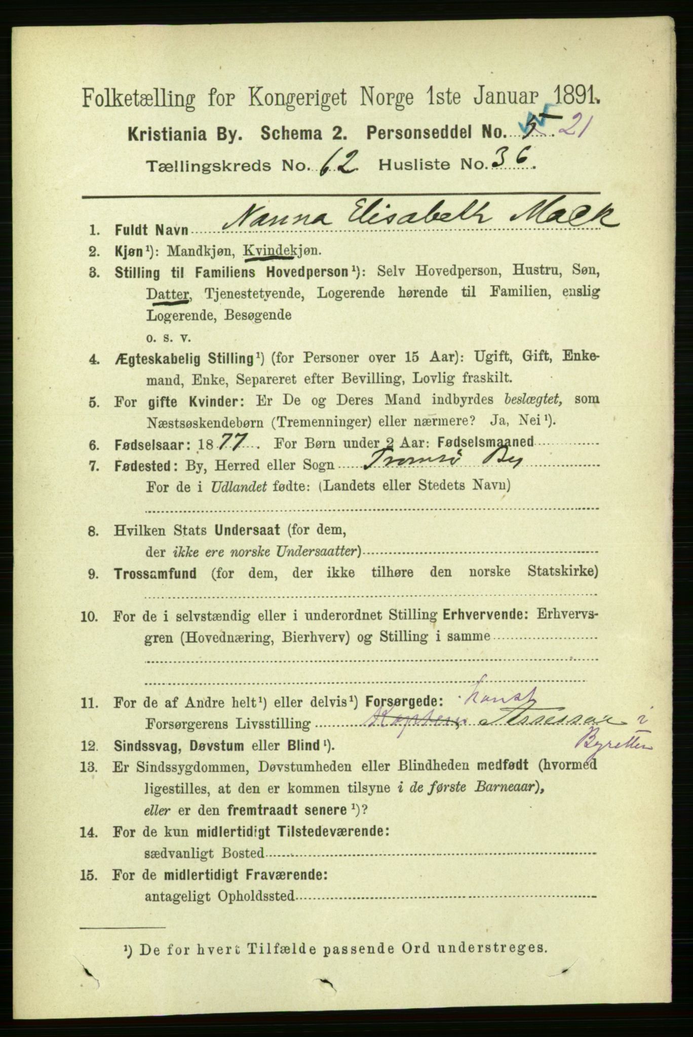 RA, 1891 census for 0301 Kristiania, 1891, p. 33766