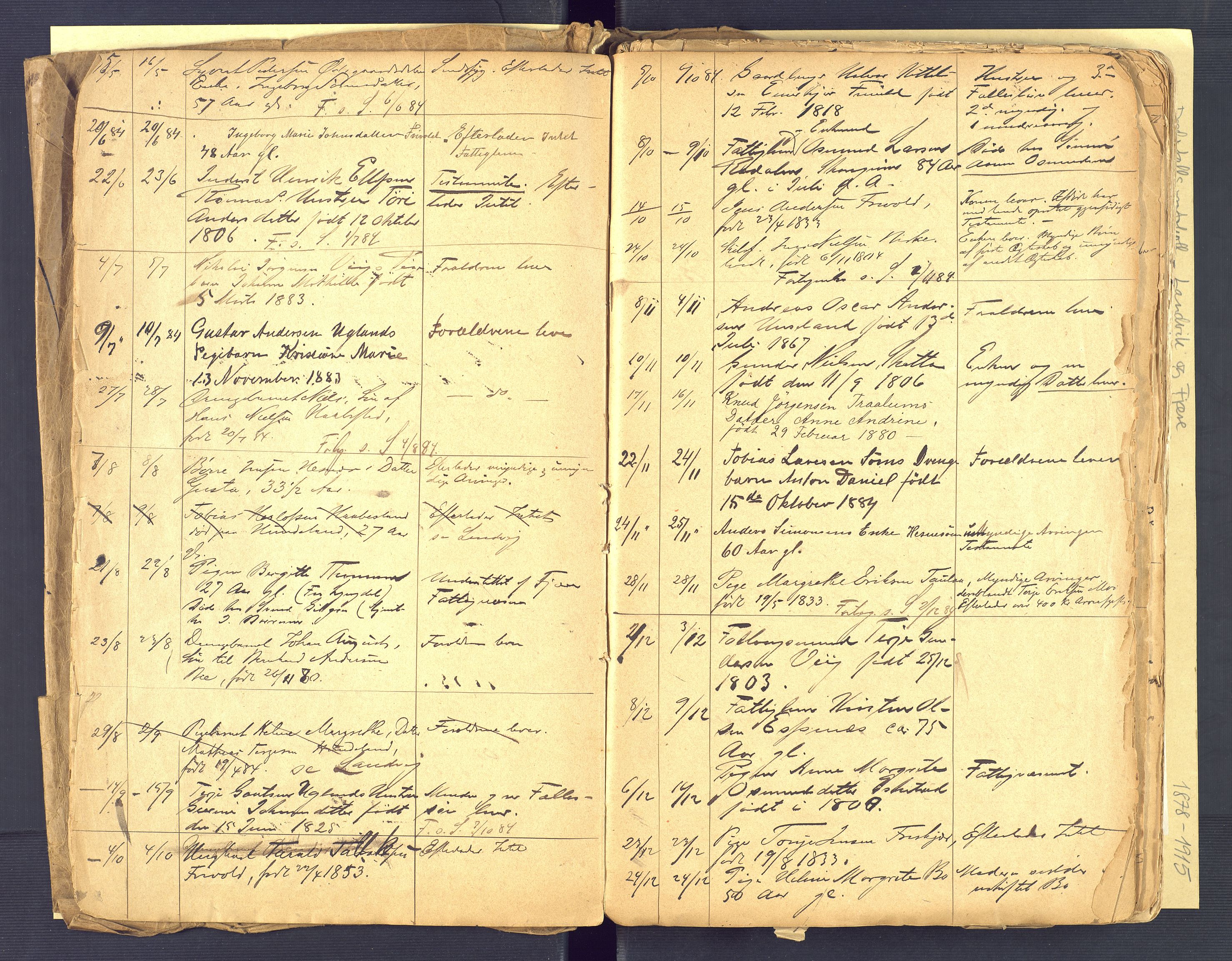 Landvik og Fjære lensmannskontor, AV/SAK-1241-0027/F/Fe/L0001: Dødsfallsprotokoll Landvik og Fjære nr 137, 1878-1915