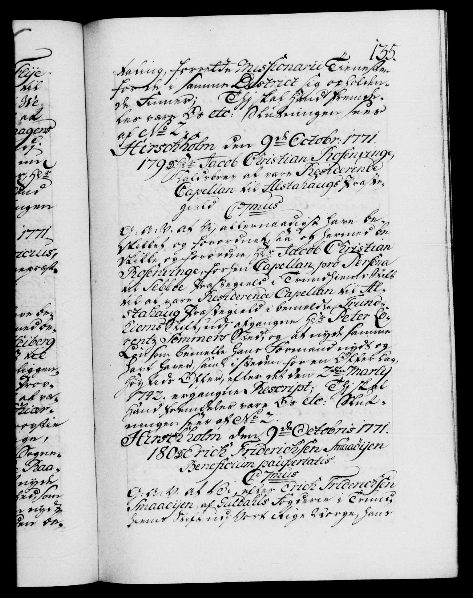 Danske Kanselli 1572-1799, RA/EA-3023/F/Fc/Fca/Fcaa/L0045: Norske registre "Norske eller 3. dept.s åpne brev, 1771-1773, p. 135a