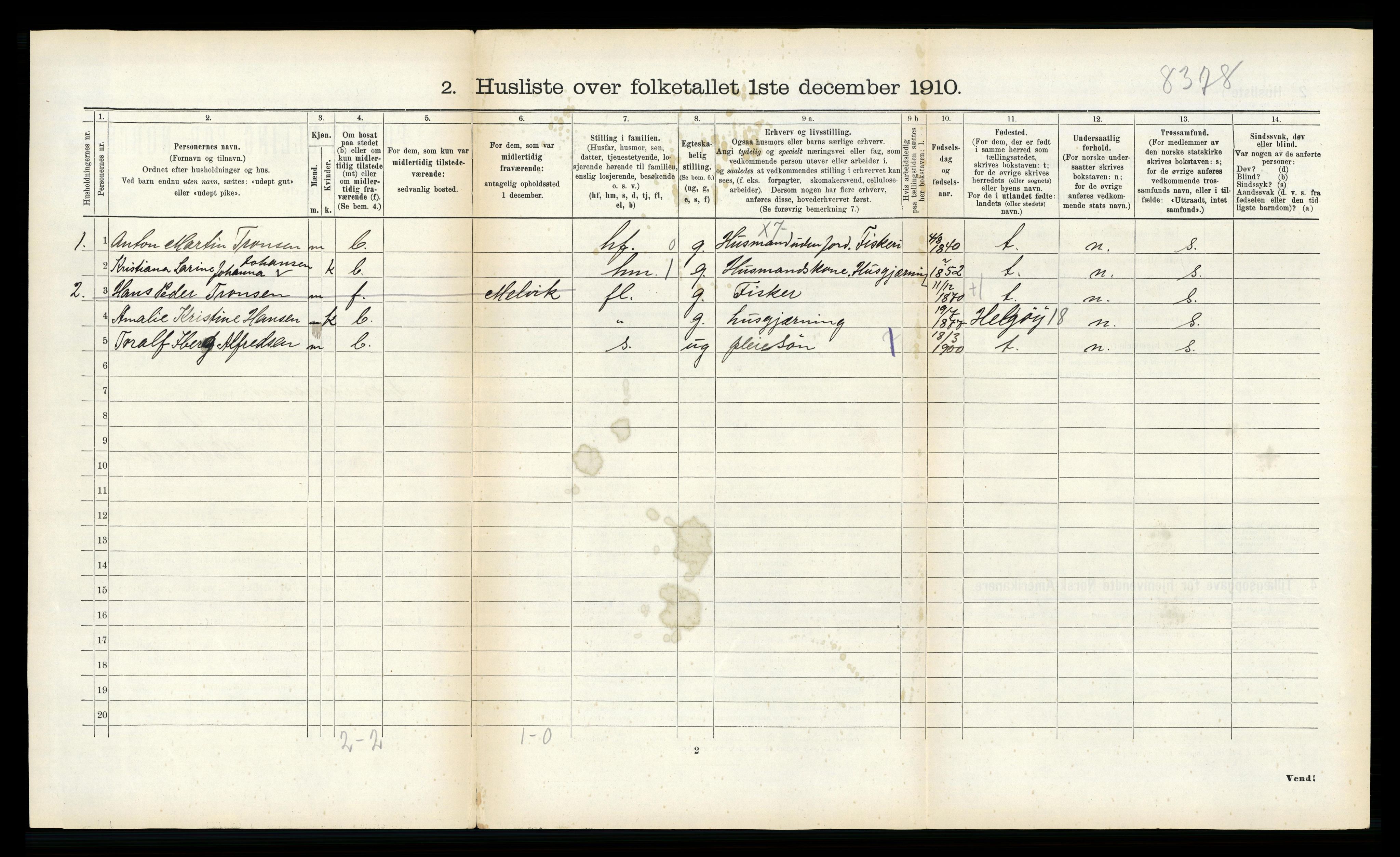 RA, 1910 census for Tromsøysund, 1910, p. 1358