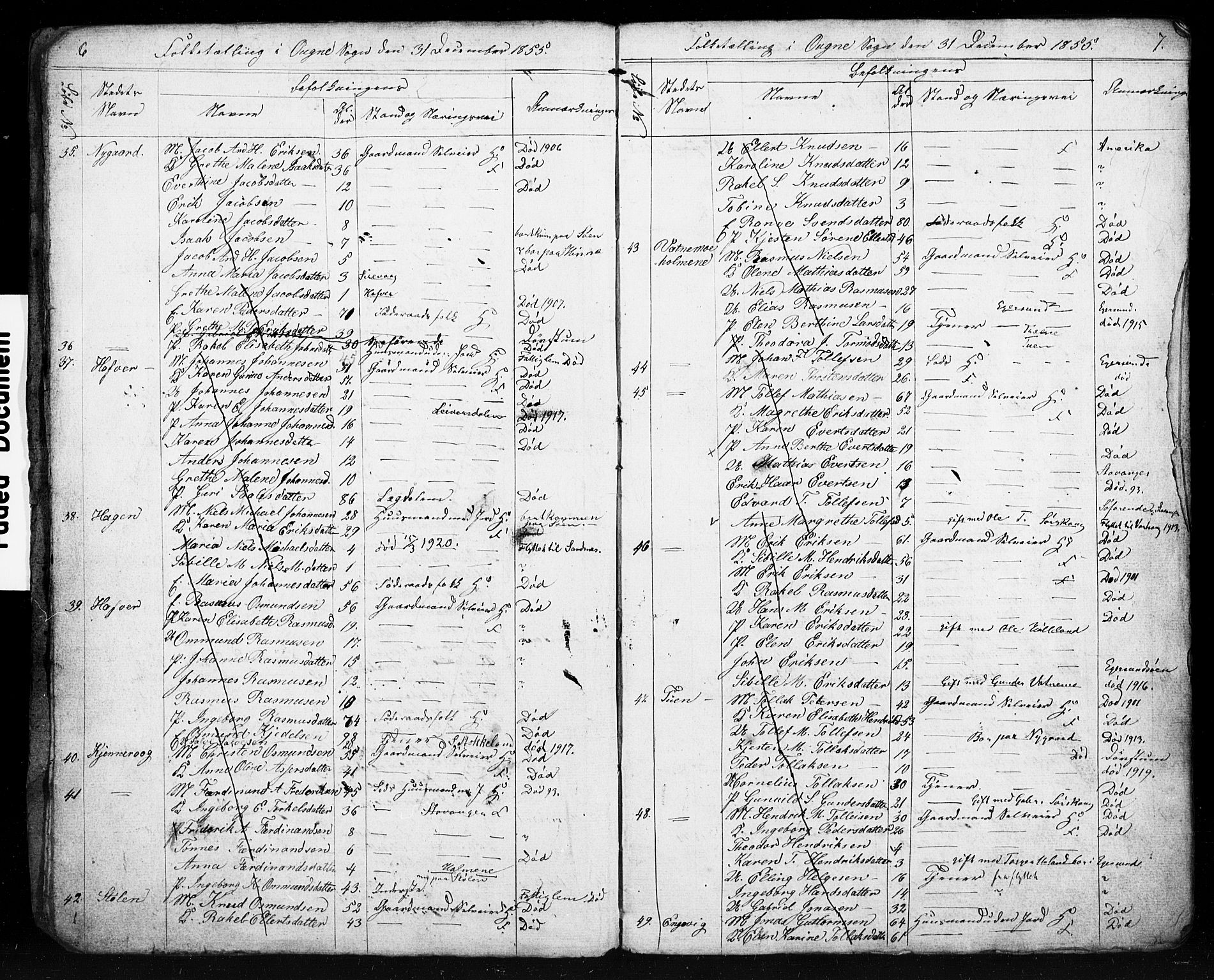 , Census 1855 for Eigersund/Ogna, 1855, p. 5