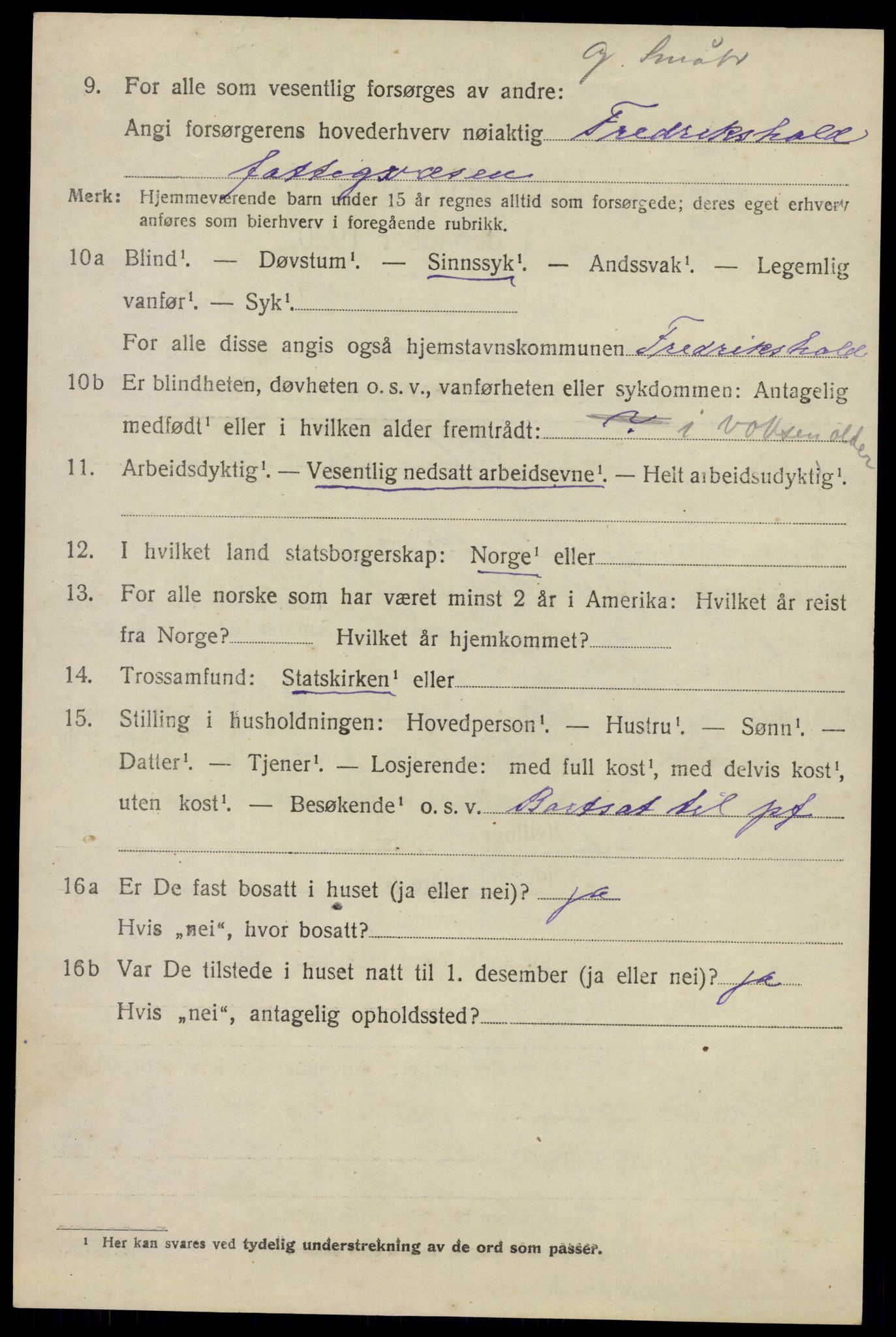SAO, 1920 census for Nes, 1920, p. 7099