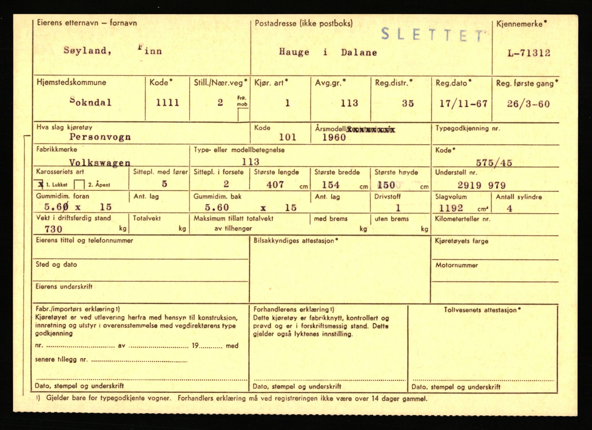 Stavanger trafikkstasjon, AV/SAST-A-101942/0/F/L0066: L-68000 - L-71599, 1930-1971, p. 2217