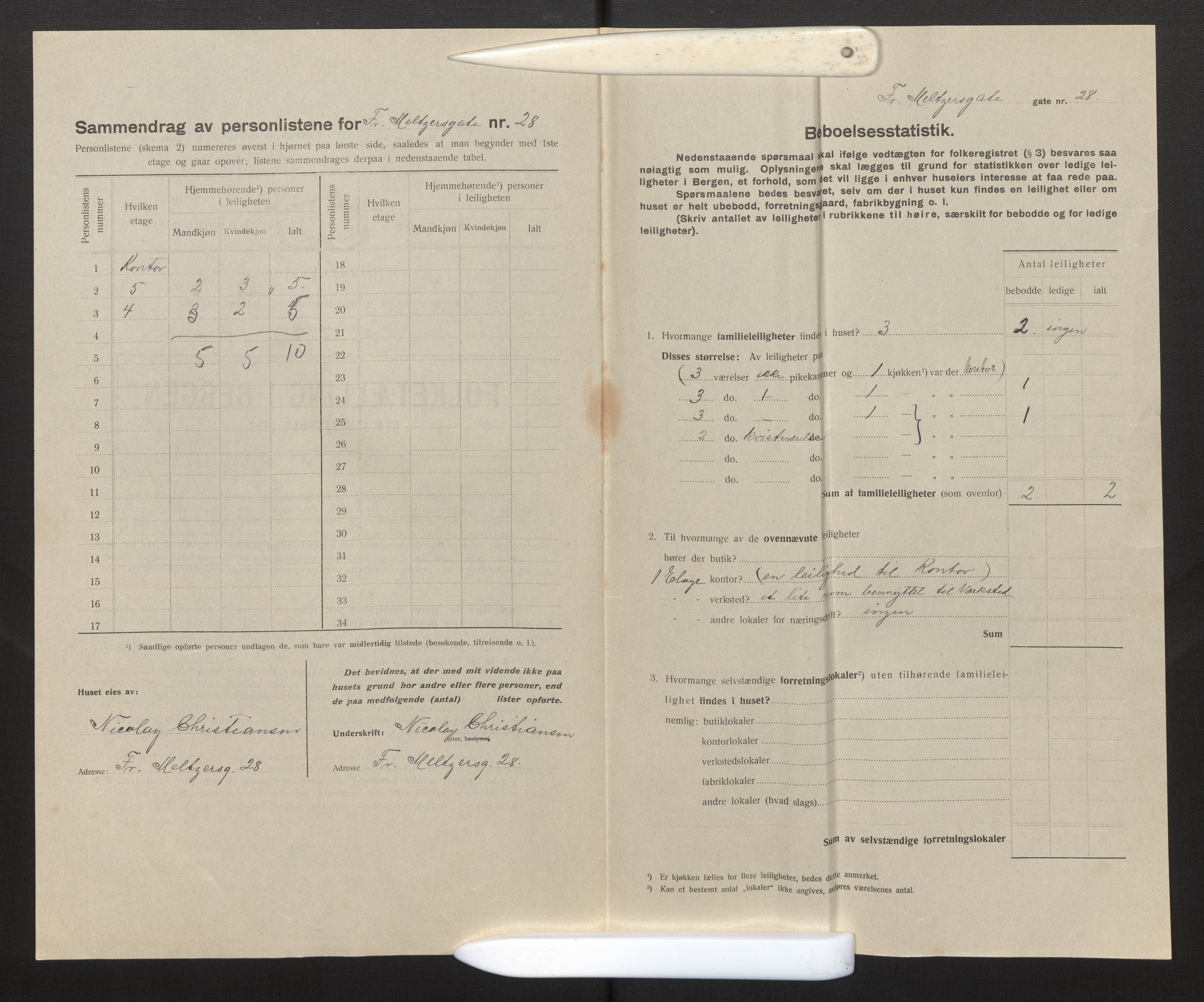 SAB, Municipal Census 1917 for Bergen, 1917, p. 9108