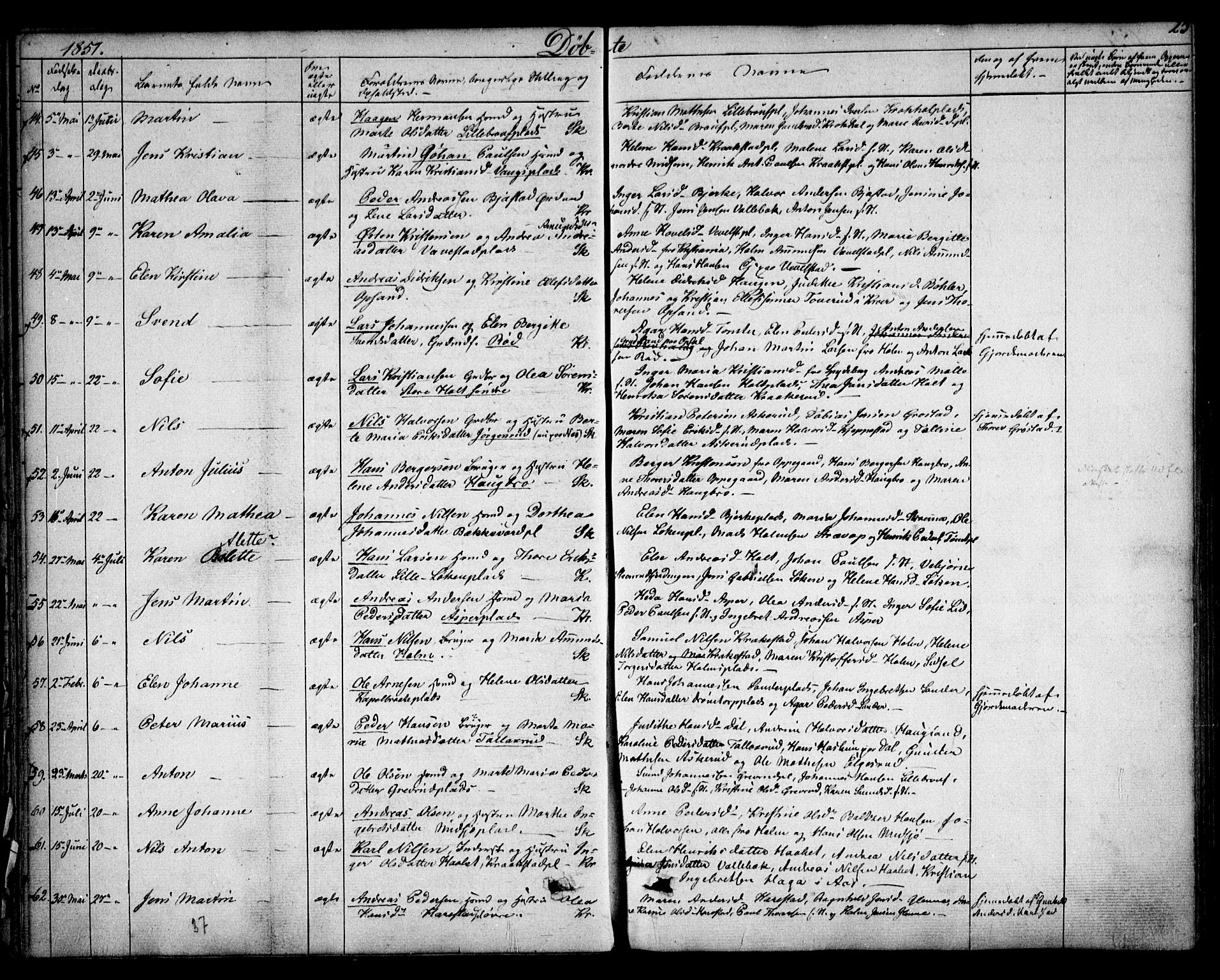 Kråkstad prestekontor Kirkebøker, AV/SAO-A-10125a/F/Fa/L0006: Parish register (official) no. I 6, 1848-1857, p. 23