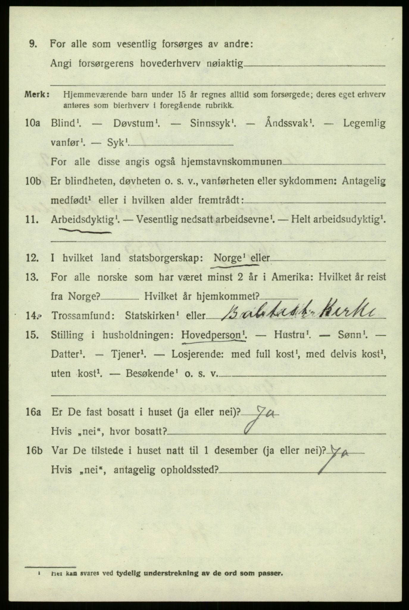 SAB, 1920 census for Lindås, 1920, p. 1882