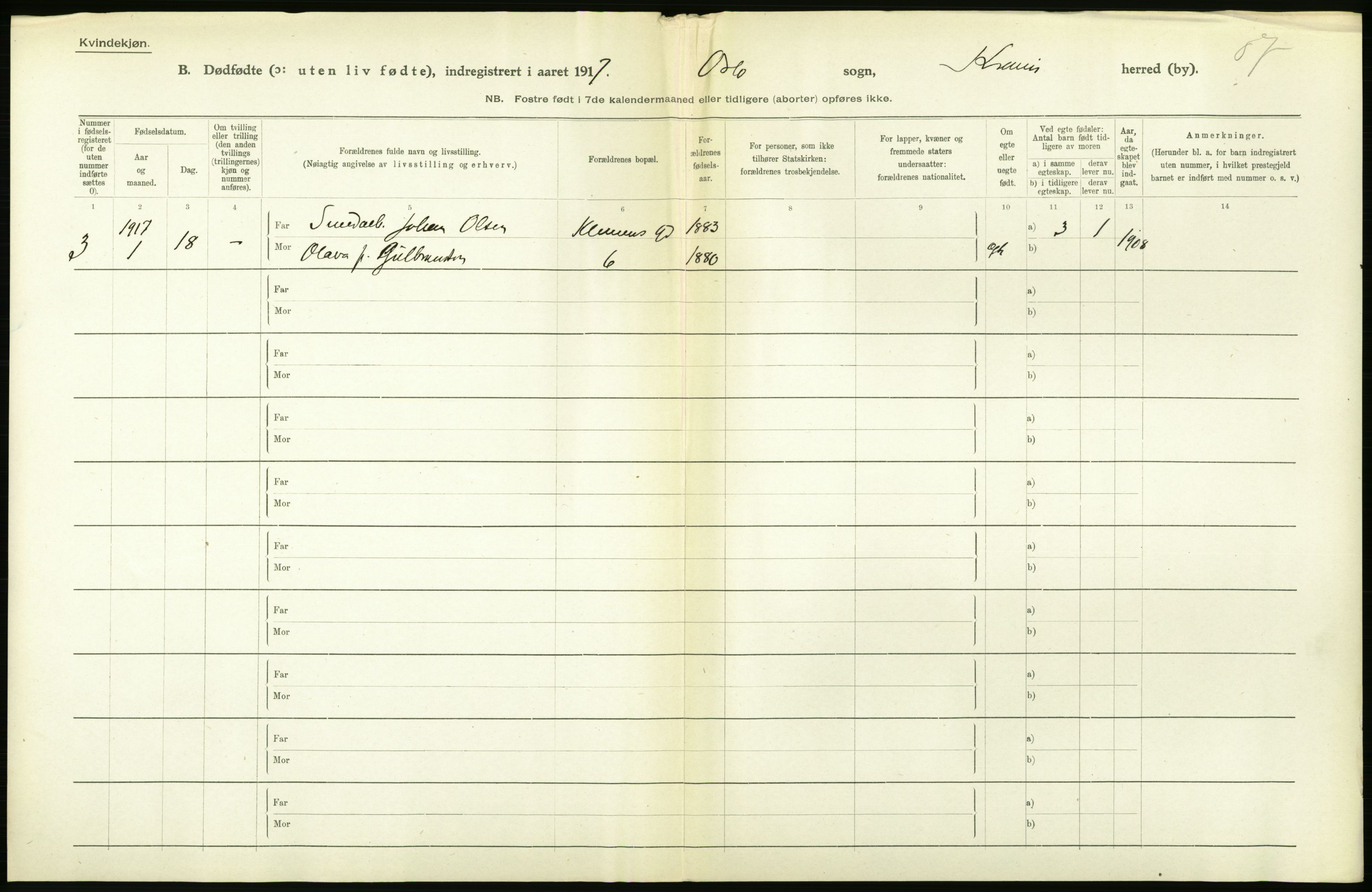 Statistisk sentralbyrå, Sosiodemografiske emner, Befolkning, AV/RA-S-2228/D/Df/Dfb/Dfbg/L0011: Kristiania: Døde, dødfødte., 1917, p. 646