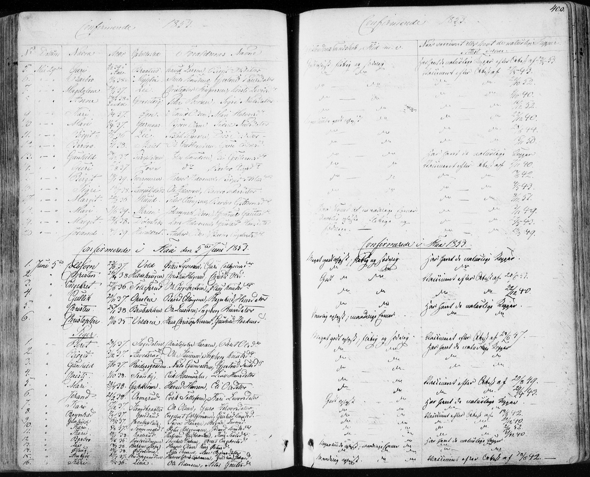 Nes kirkebøker, AV/SAKO-A-236/F/Fa/L0009: Parish register (official) no. 9, 1834-1863, p. 400