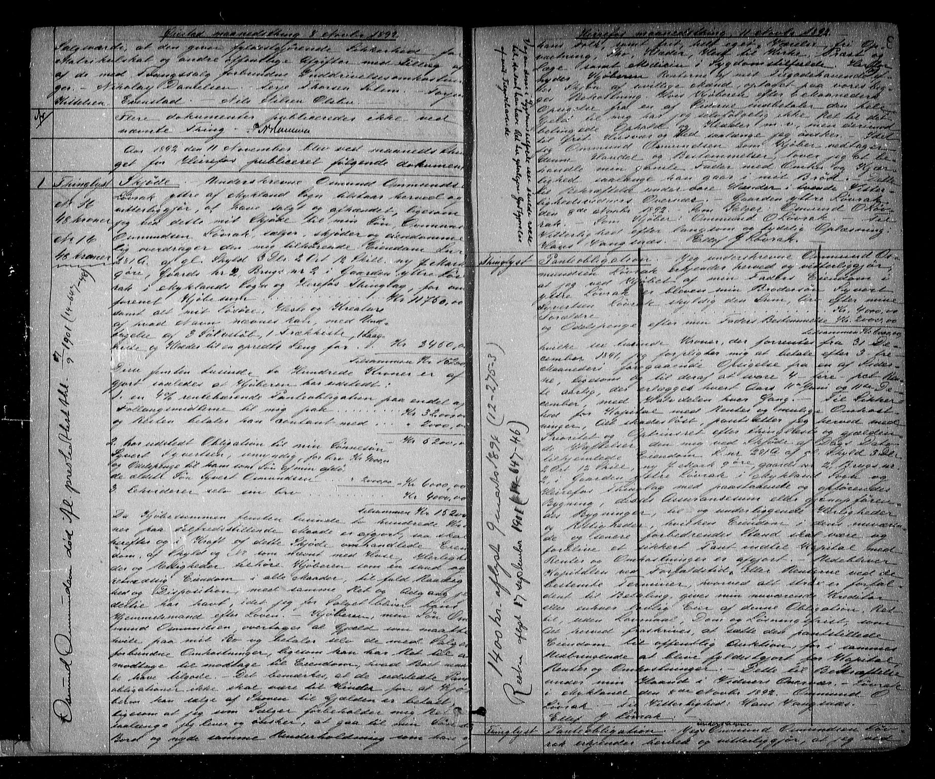 Nedenes sorenskriveri, AV/SAK-1221-0006/G/Gb/Gba/L0015: Mortgage book no. 12, 1892-1896, p. 8