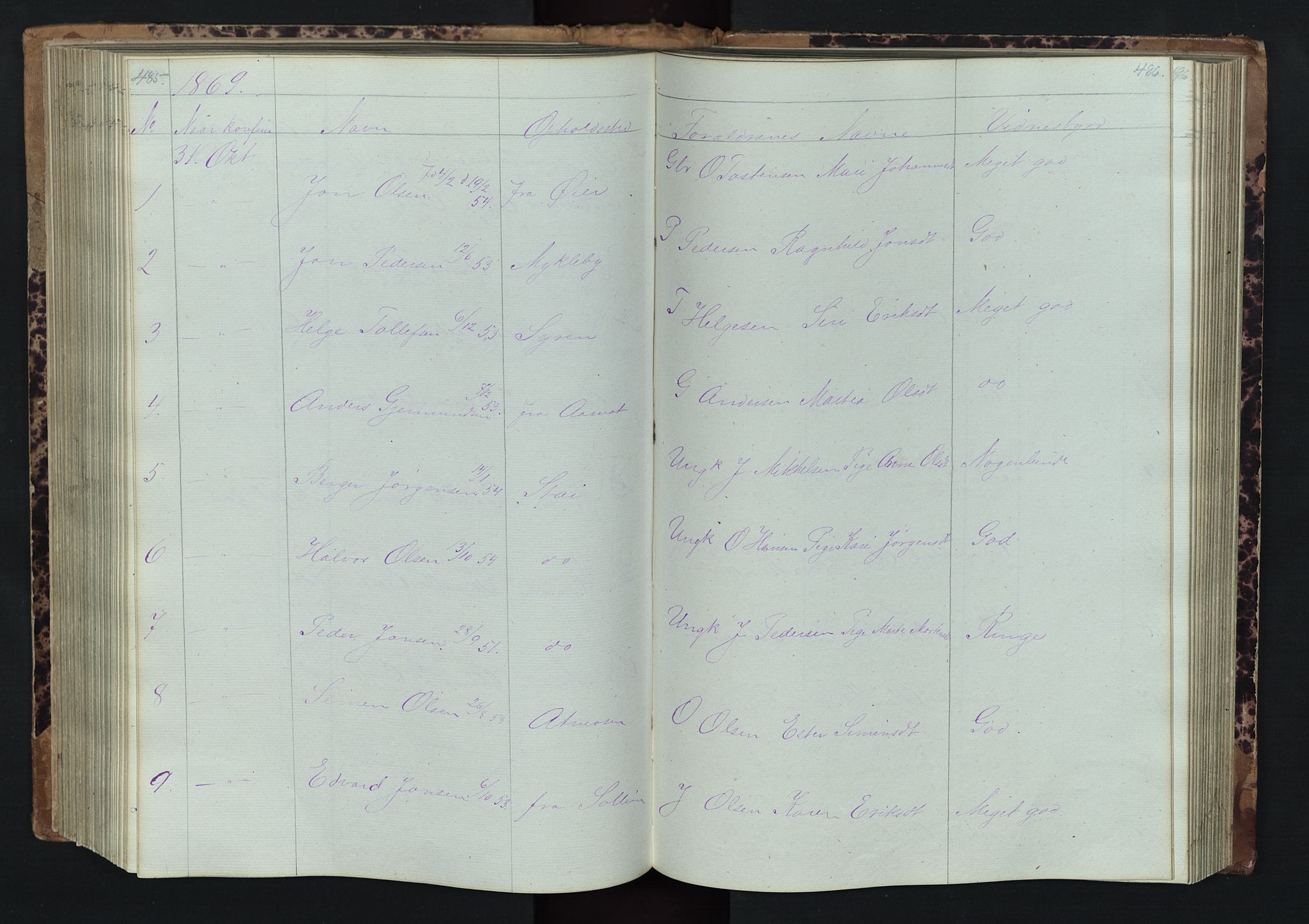 Stor-Elvdal prestekontor, SAH/PREST-052/H/Ha/Hab/L0001: Parish register (copy) no. 1 /1, 1860-1894, p. 485-486