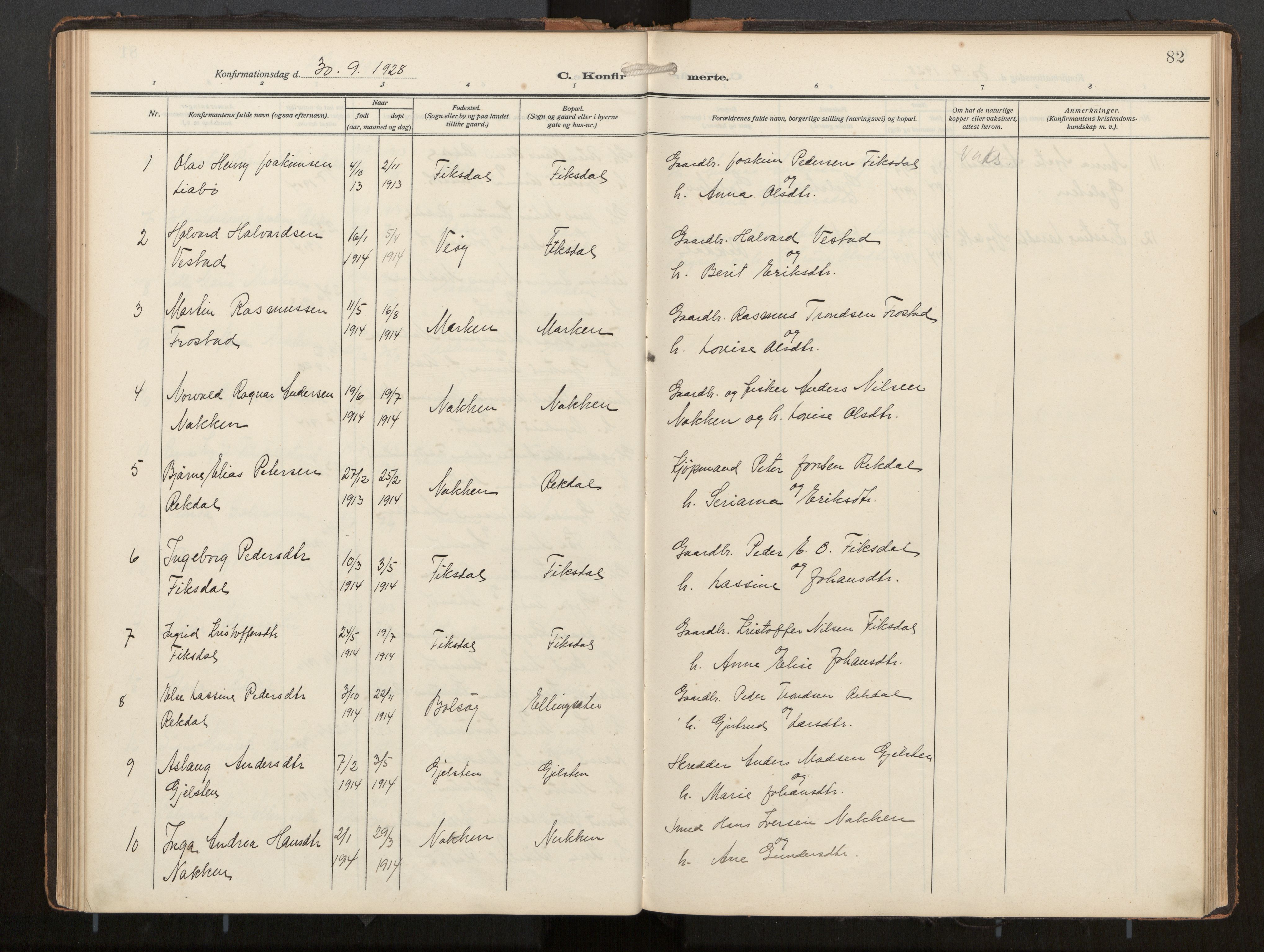 Ministerialprotokoller, klokkerbøker og fødselsregistre - Møre og Romsdal, AV/SAT-A-1454/540/L0540b: Parish register (official) no. 540A03, 1909-1932, p. 82