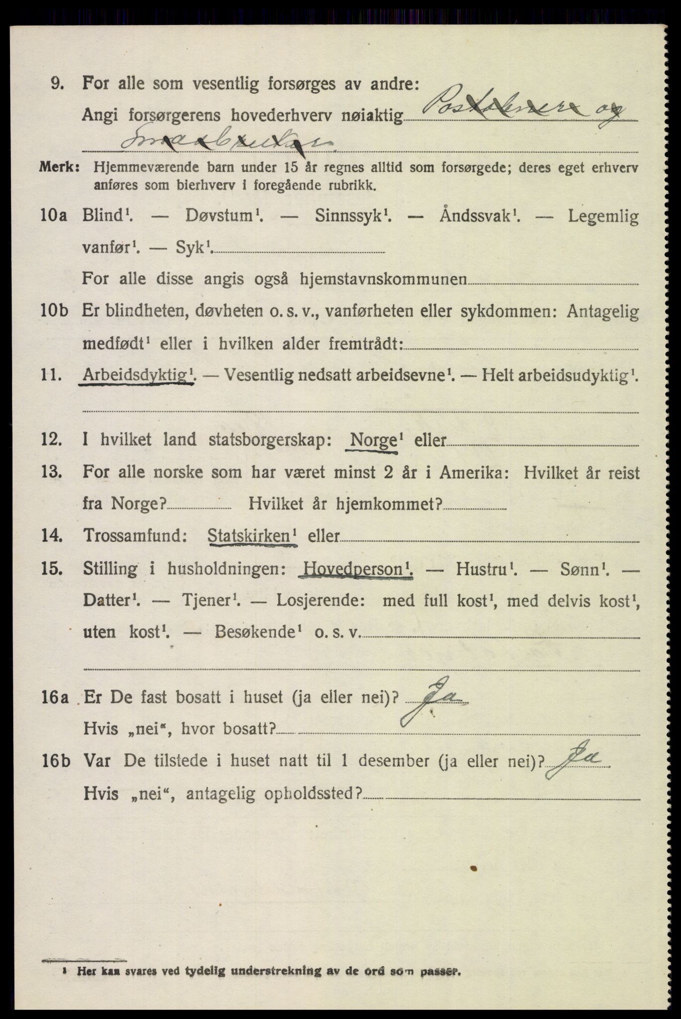 SAH, 1920 census for Trysil, 1920, p. 14874