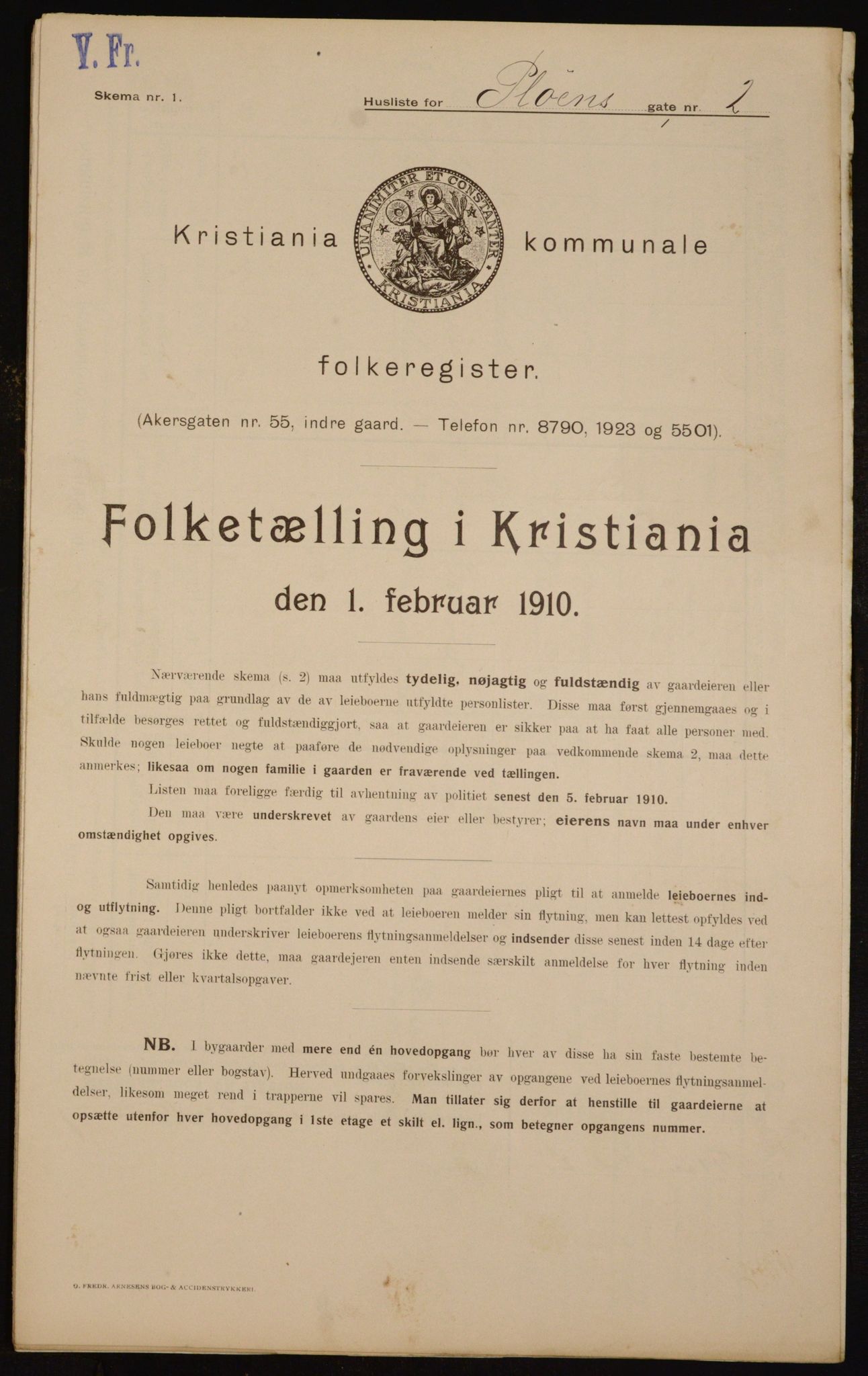 OBA, Municipal Census 1910 for Kristiania, 1910, p. 77619