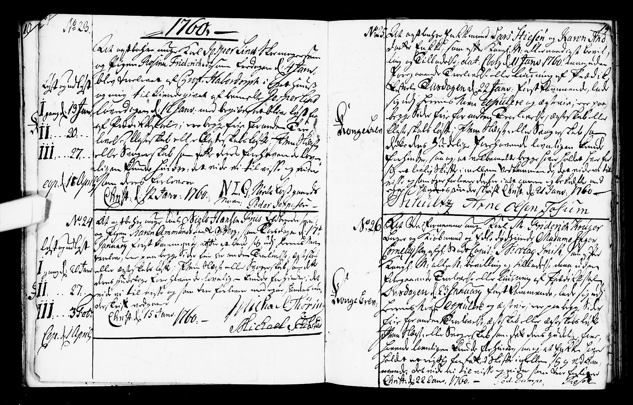 Oslo domkirke Kirkebøker, SAO/A-10752/L/La/L0008: Best man's statements no. 8, 1759-1769, p. 12-13