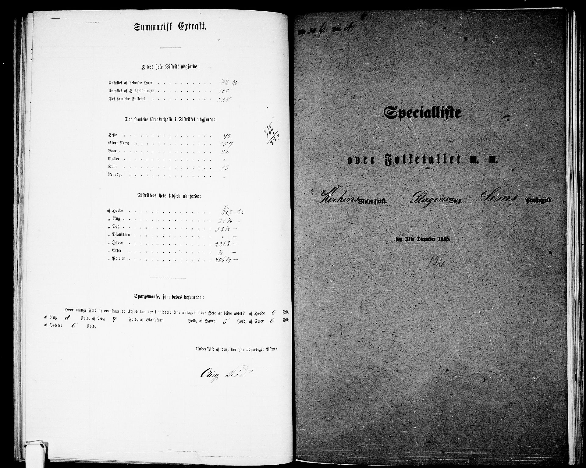 RA, 1865 census for Sem, 1865, p. 91