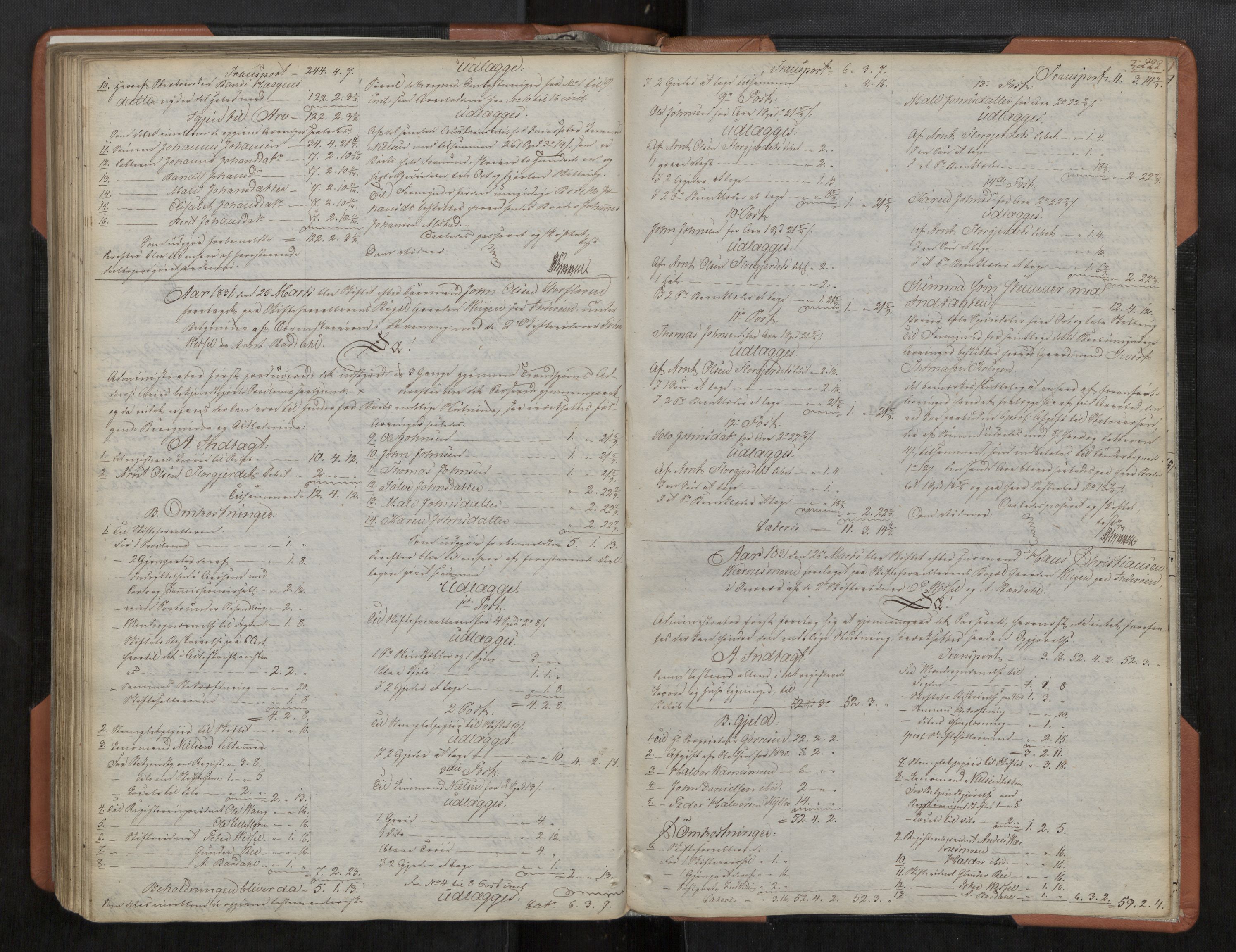 Stjør- og Verdal sorenskriveri, AV/SAT-A-4167/1/3/3A/L0026: Skifteprotokoll 21, 1818-1832, p. 222