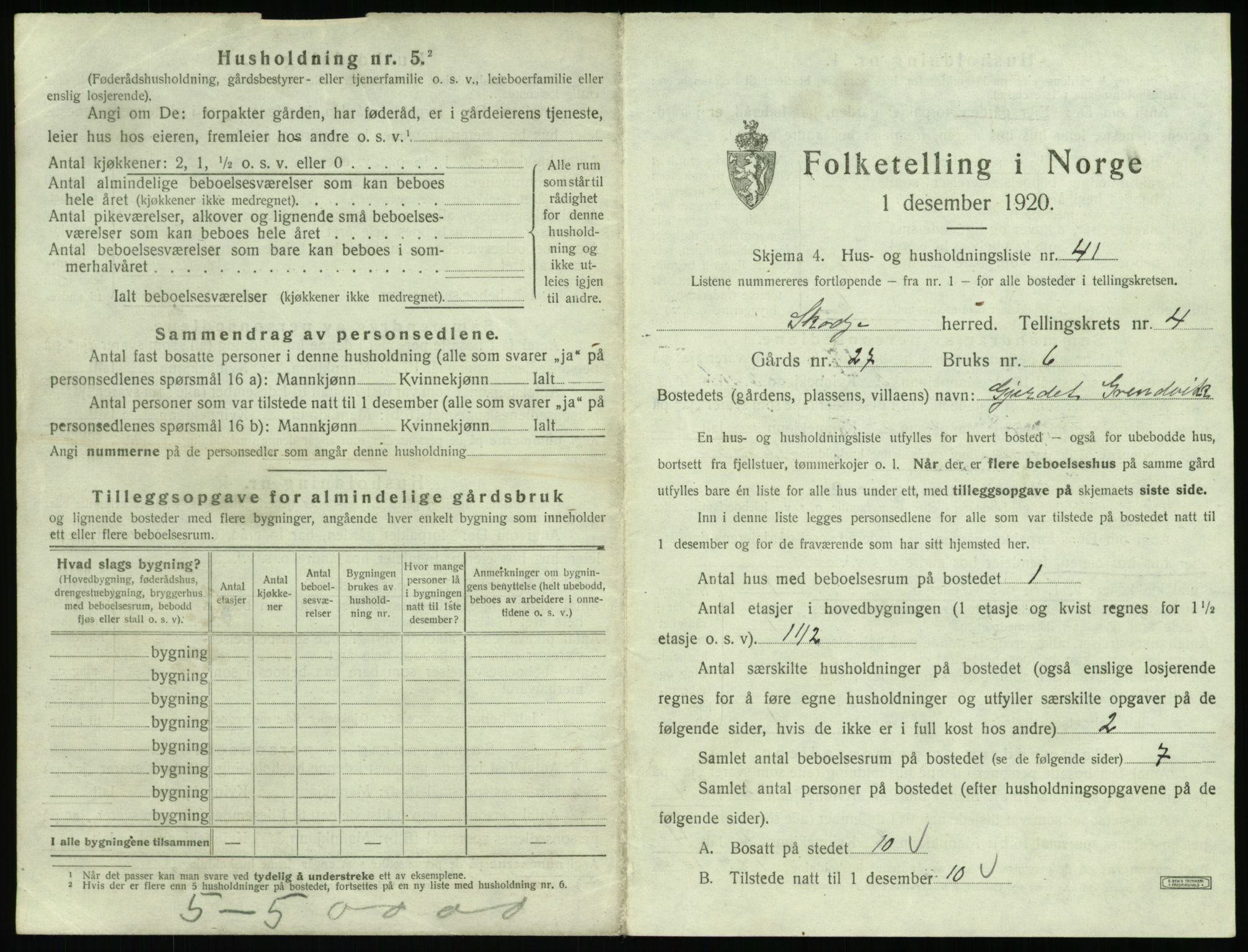 SAT, 1920 census for Skodje, 1920, p. 335