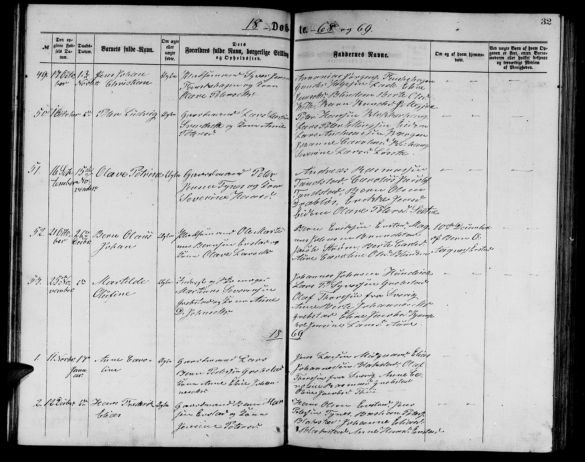 Ministerialprotokoller, klokkerbøker og fødselsregistre - Møre og Romsdal, AV/SAT-A-1454/523/L0338: Parish register (copy) no. 523C01, 1865-1877, p. 32