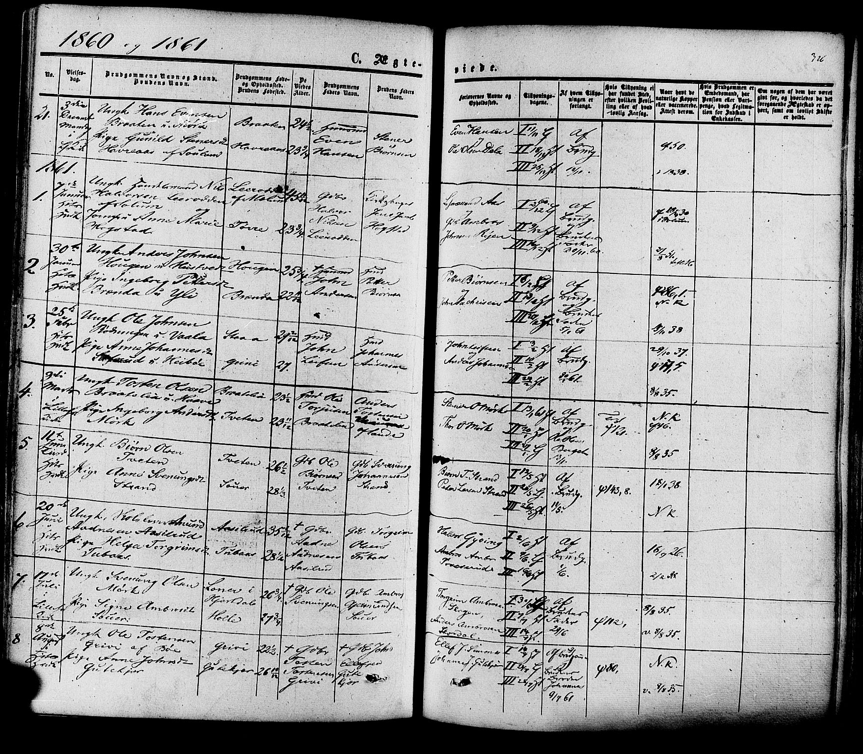 Heddal kirkebøker, AV/SAKO-A-268/F/Fa/L0007: Parish register (official) no. I 7, 1855-1877, p. 326