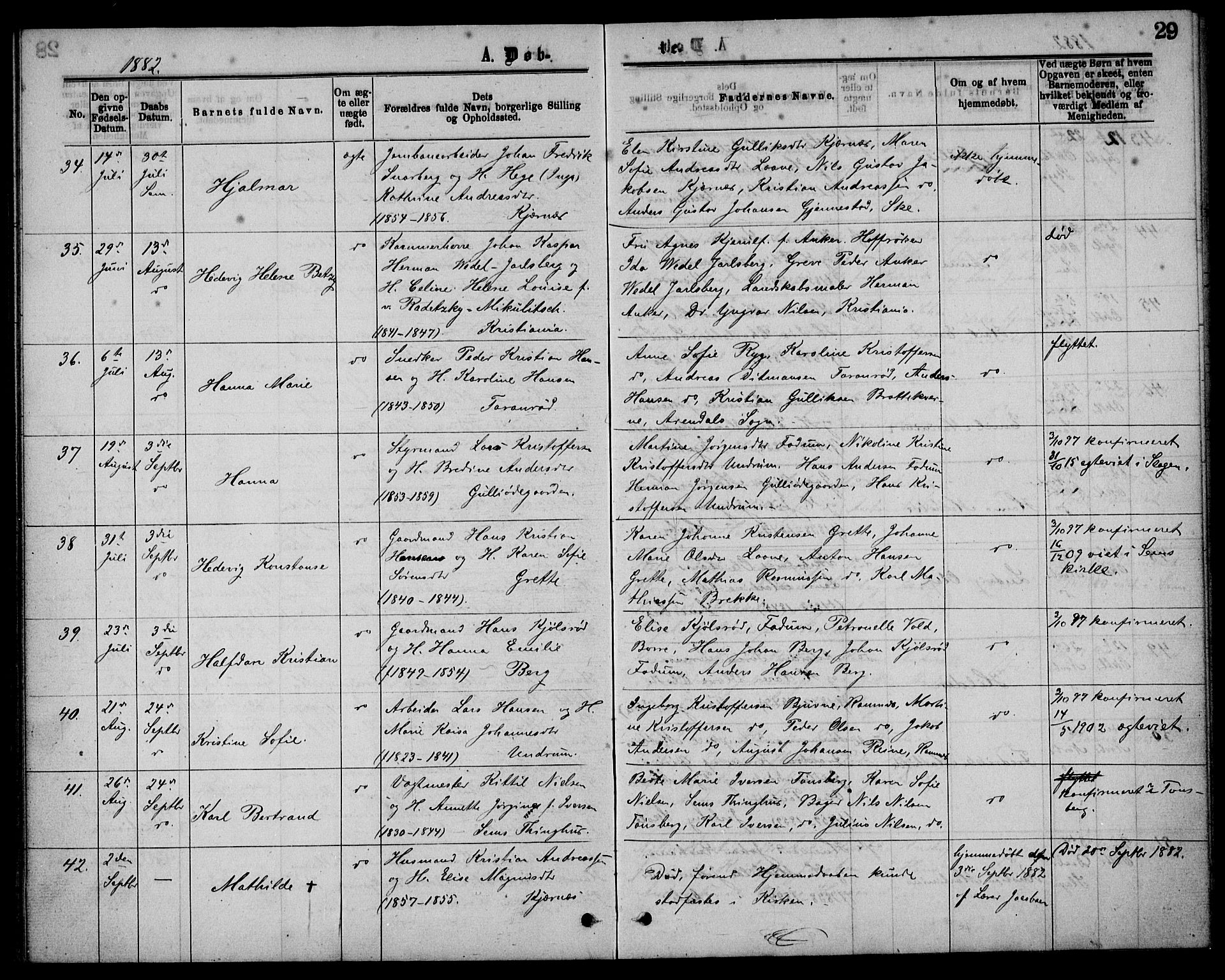 Sem kirkebøker, AV/SAKO-A-5/G/Ga/L0005: Parish register (copy) no. I 5, 1877-1889, p. 29