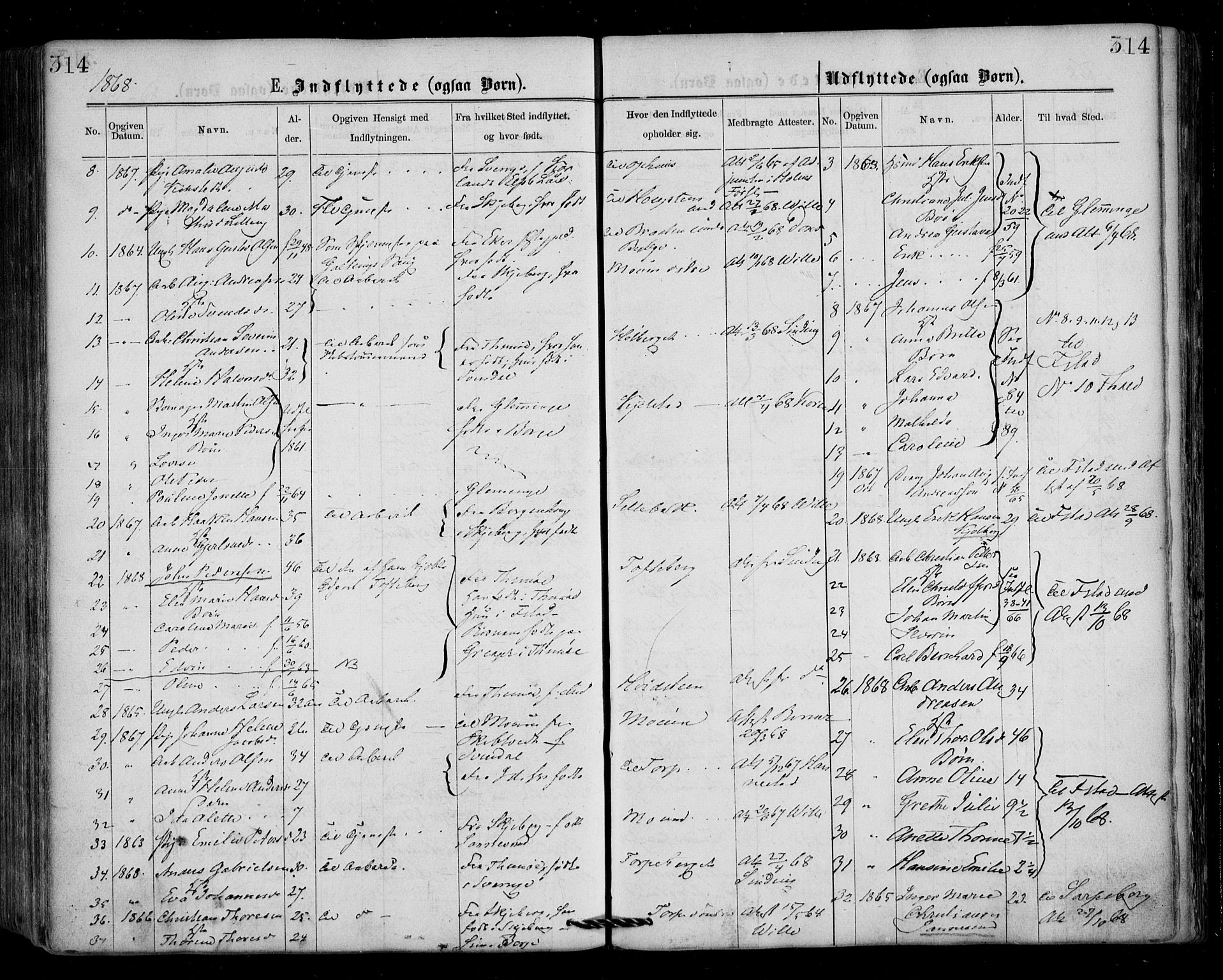 Borge prestekontor Kirkebøker, AV/SAO-A-10903/F/Fa/L0006: Parish register (official) no. I 6, 1861-1874, p. 314